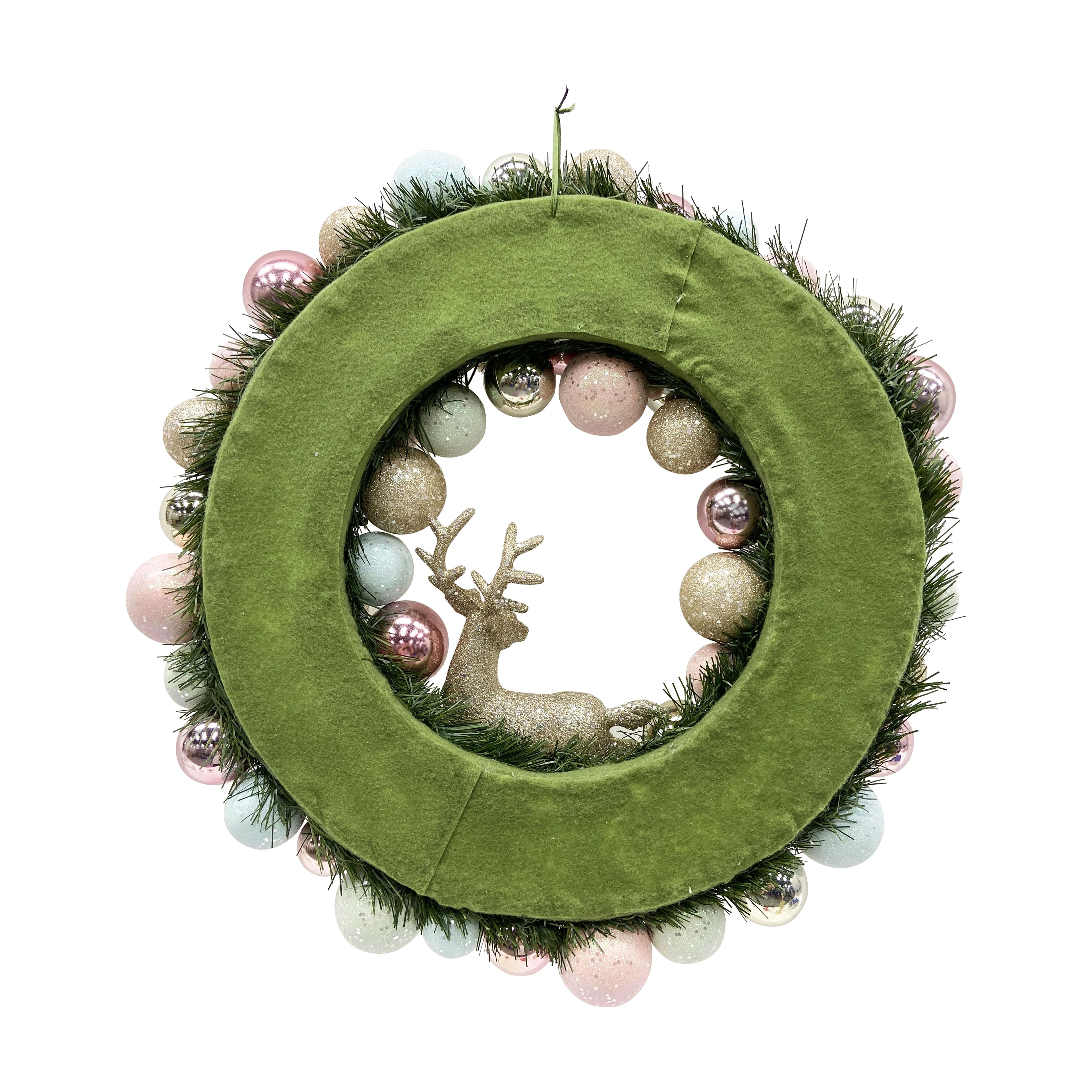 20.5" Pink, Blue & Gold Ornament Wreath by Ashland®