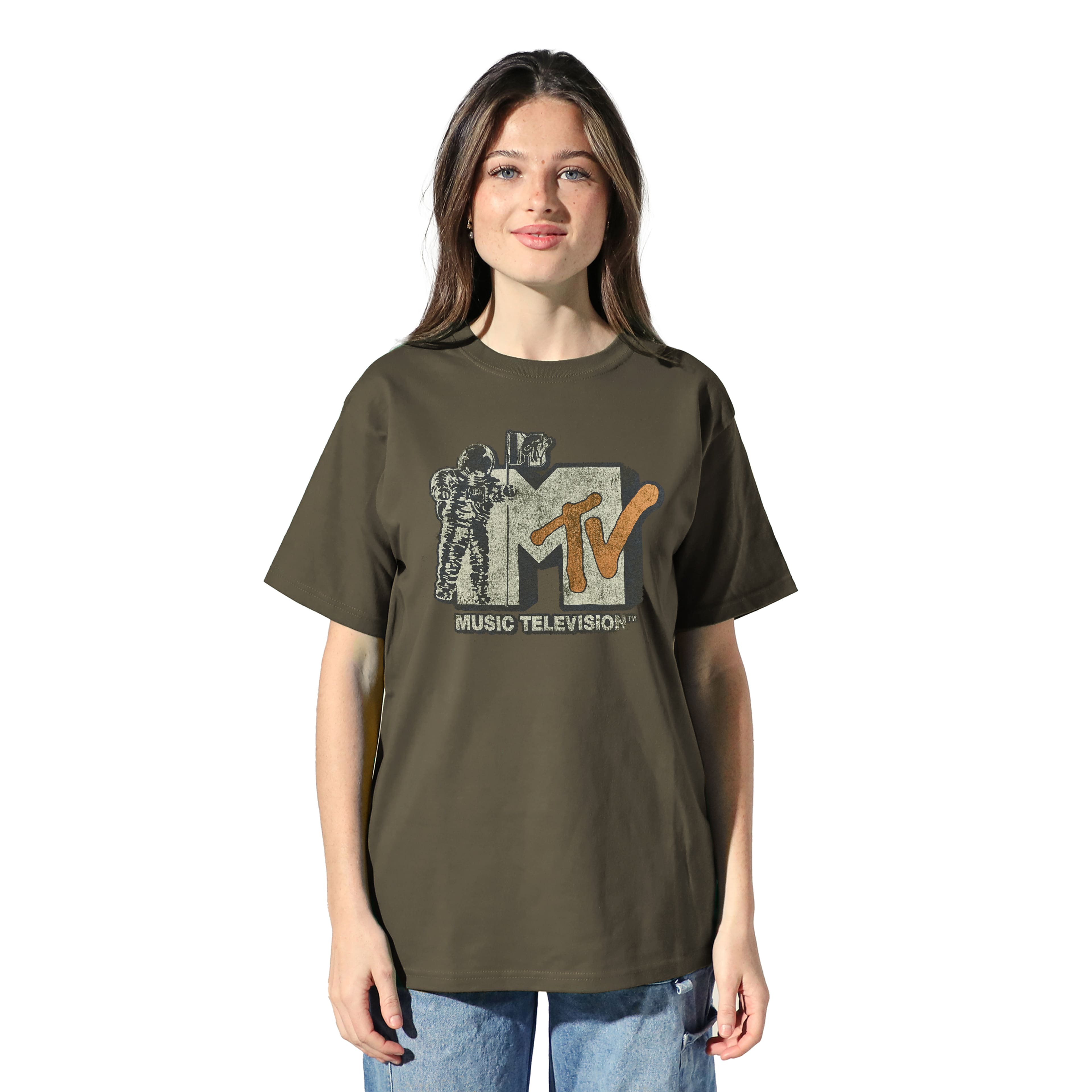 Military Green Vintage MTV Adult T-Shirt