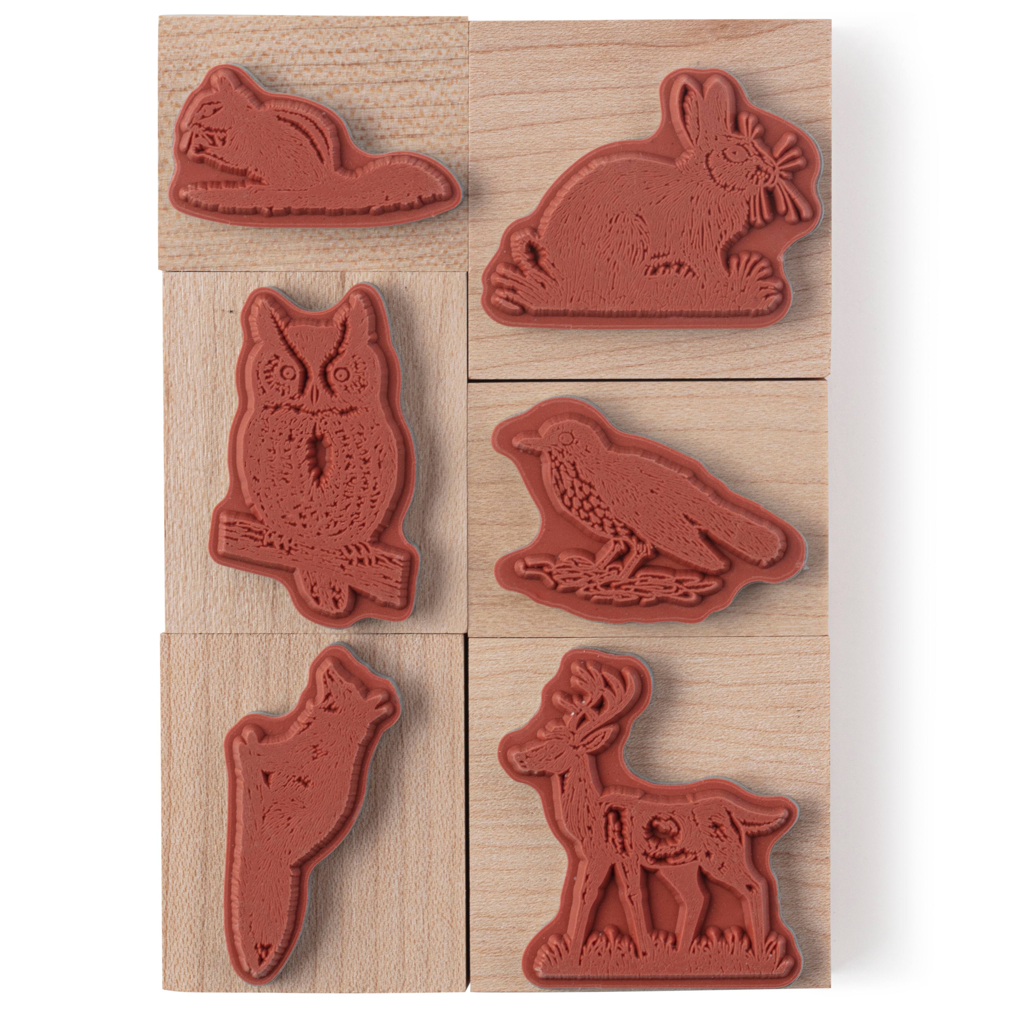 6 Pack: Woodland Animals Wood Stamp Set by Recollections™