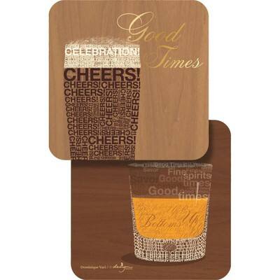 Juvale Set of 12 Square Cork Coasters for Drinks with Funny Quotes