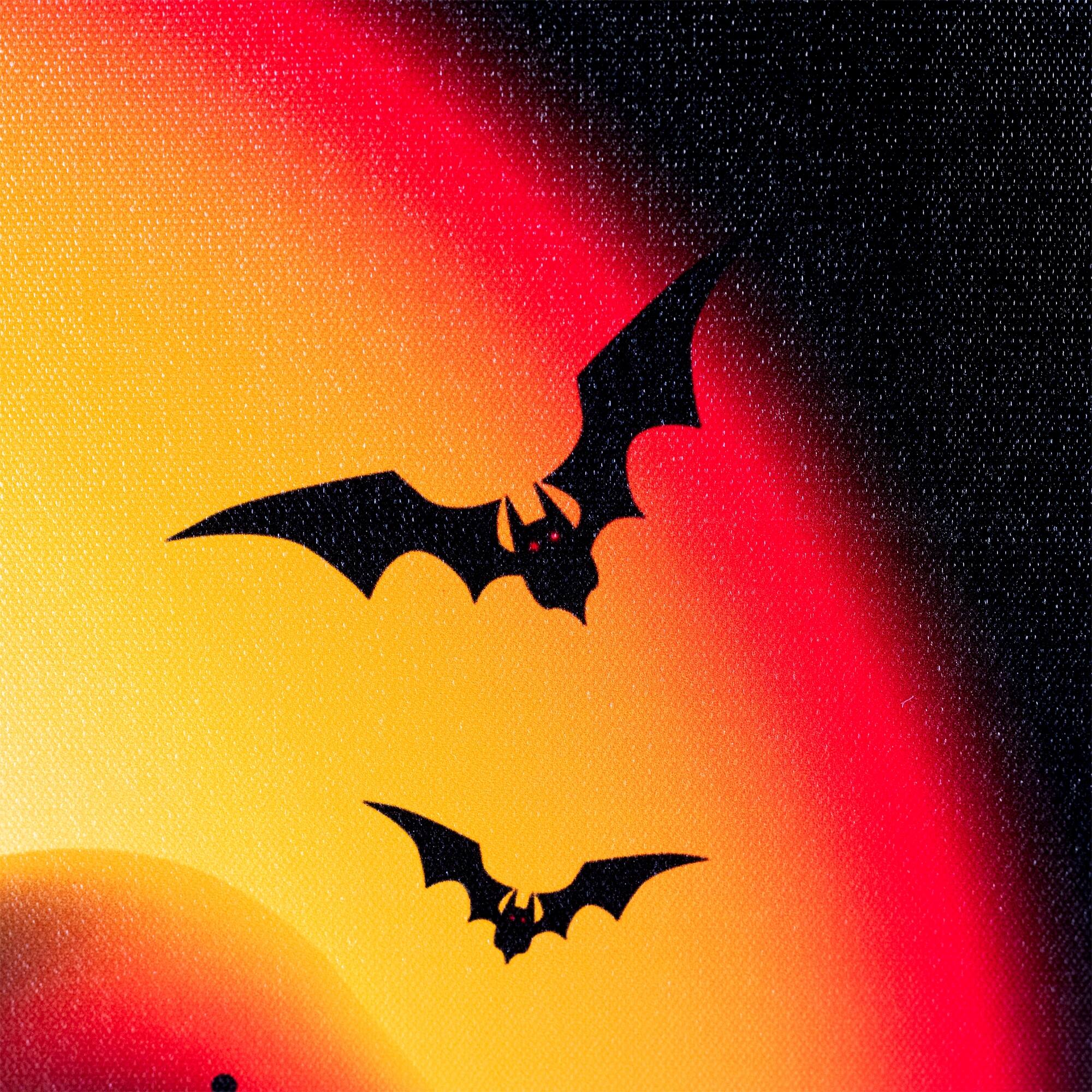 Bats & Jack-o-Lantern LED Canvas Wall Art
