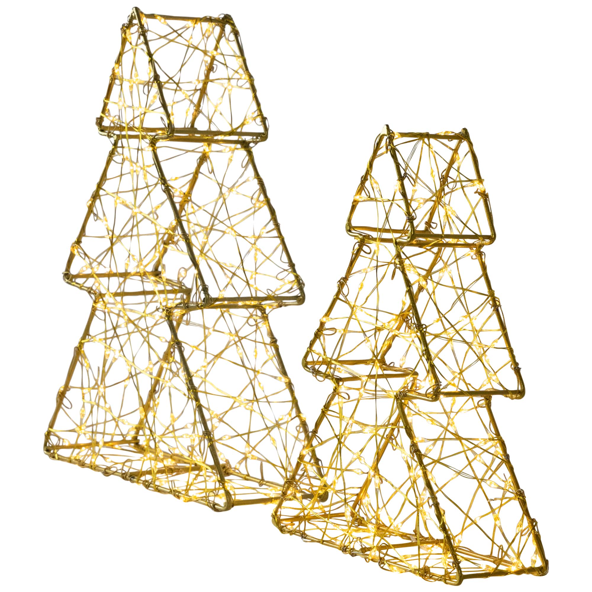LED Lighted Wire Christmas Tree Decorations Set
