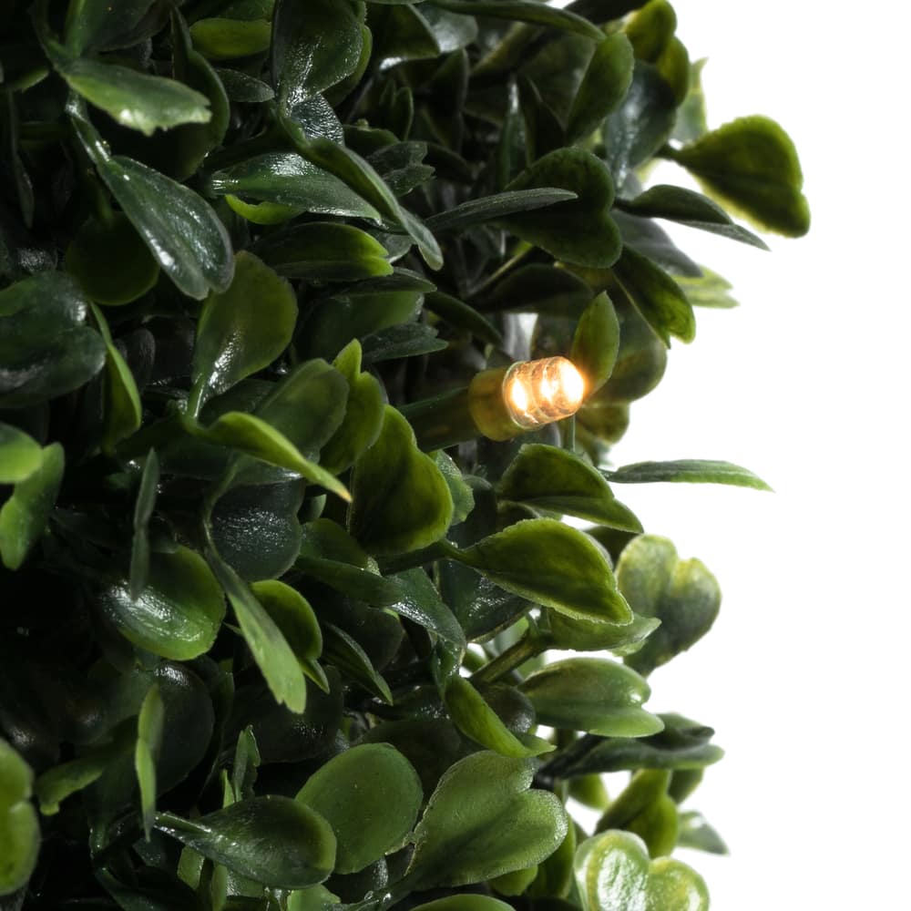 5ft. Pre-Lit Potted Boxwood Cone