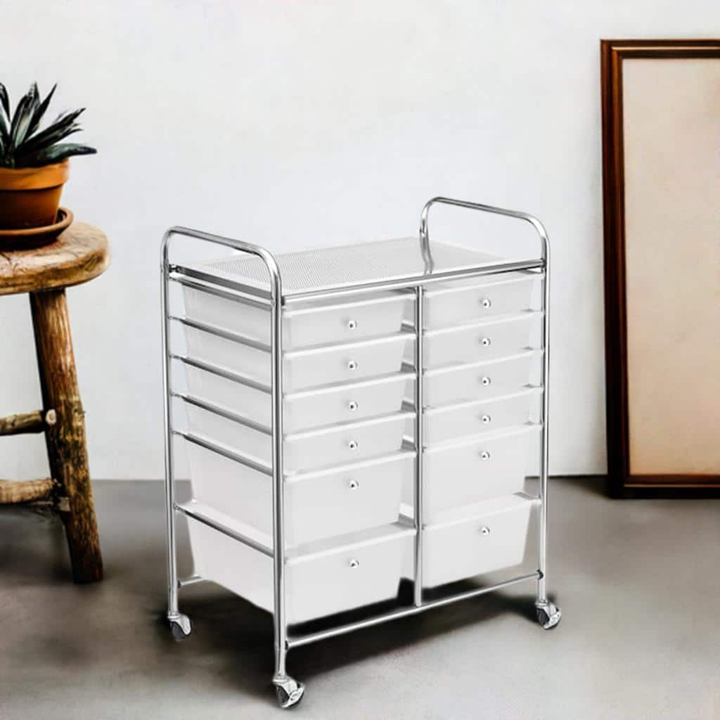 Clear 12 Drawer Rolling Cart by Simply Tidy&#x2122;