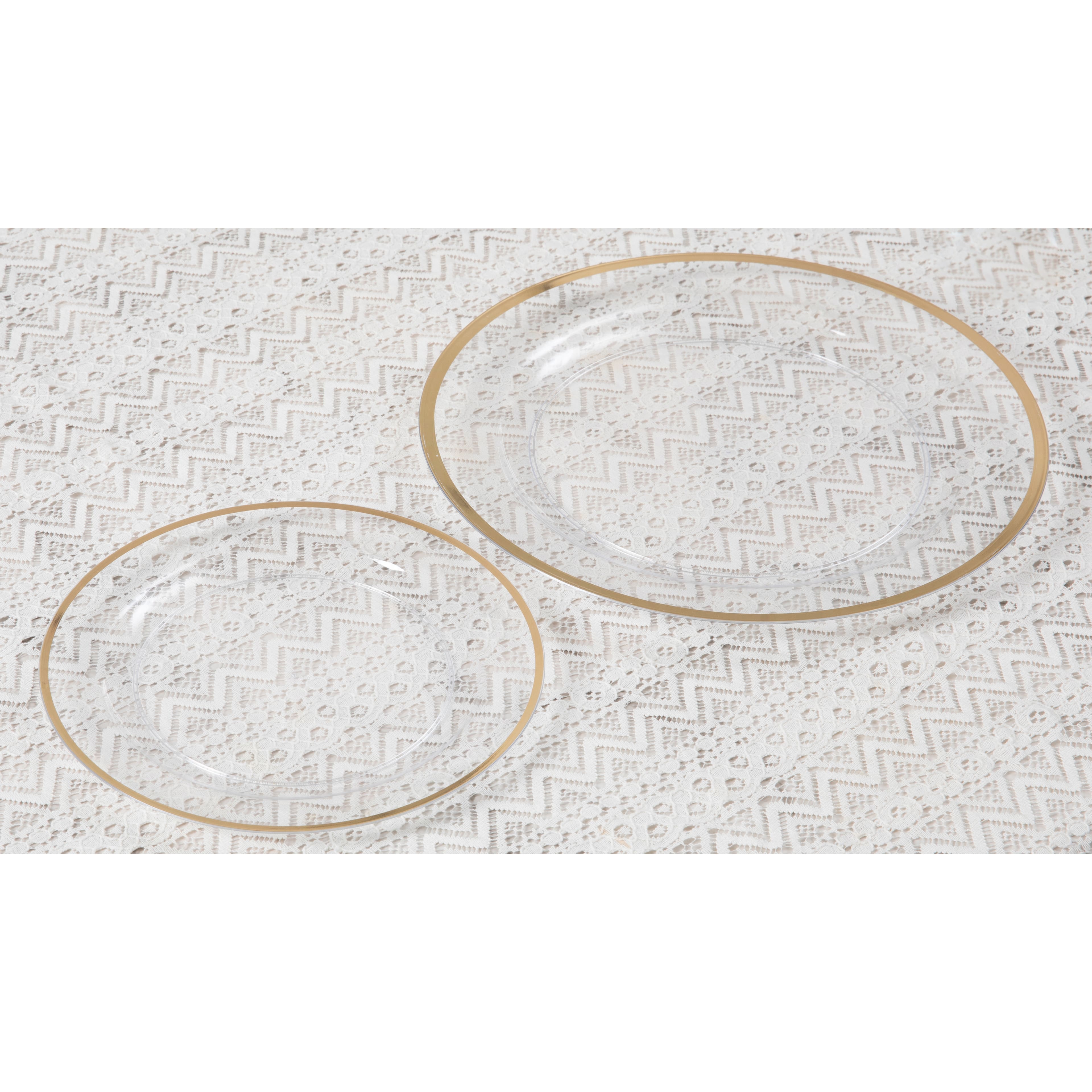 8 Pack: Clear &#x26; Gold 40 Piece Dinner &#x26; Lunch Plate Set by Celebrate It&#x2122;