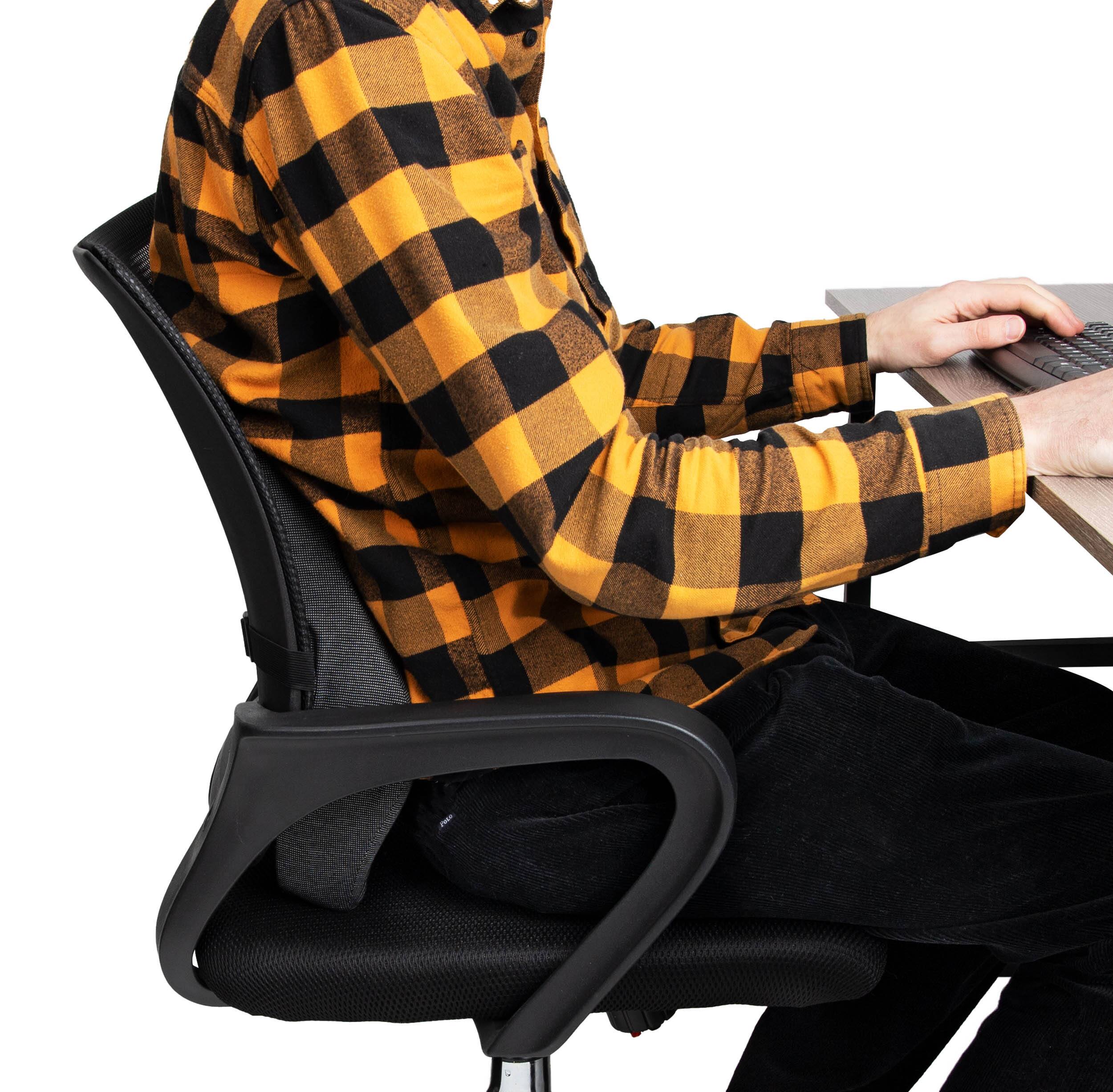 Mind Reader Teal &#x26; Black Ergonomic Back Cushion