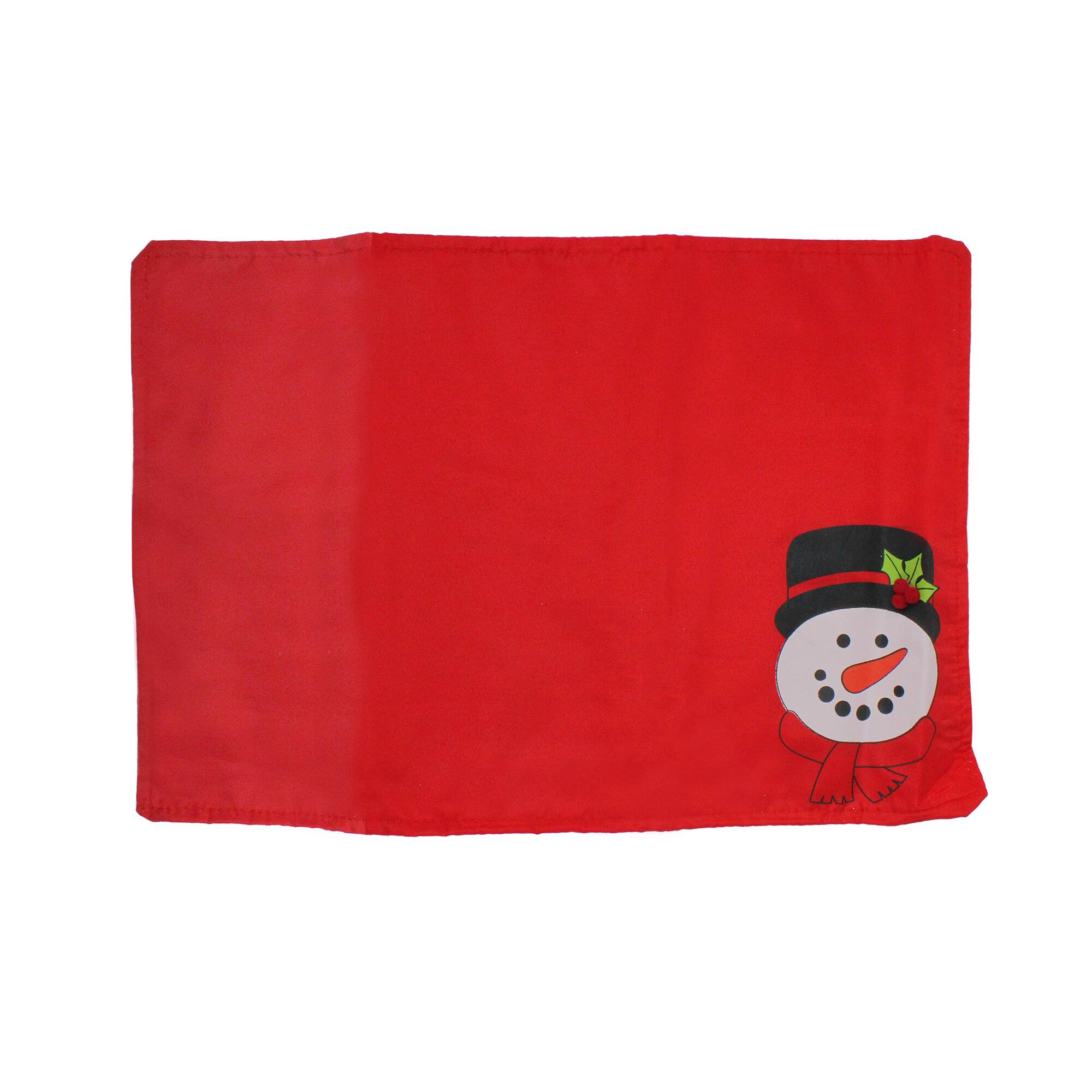 Snowman Pouch with Christmas Place Mats - 13.5" - Set of 4