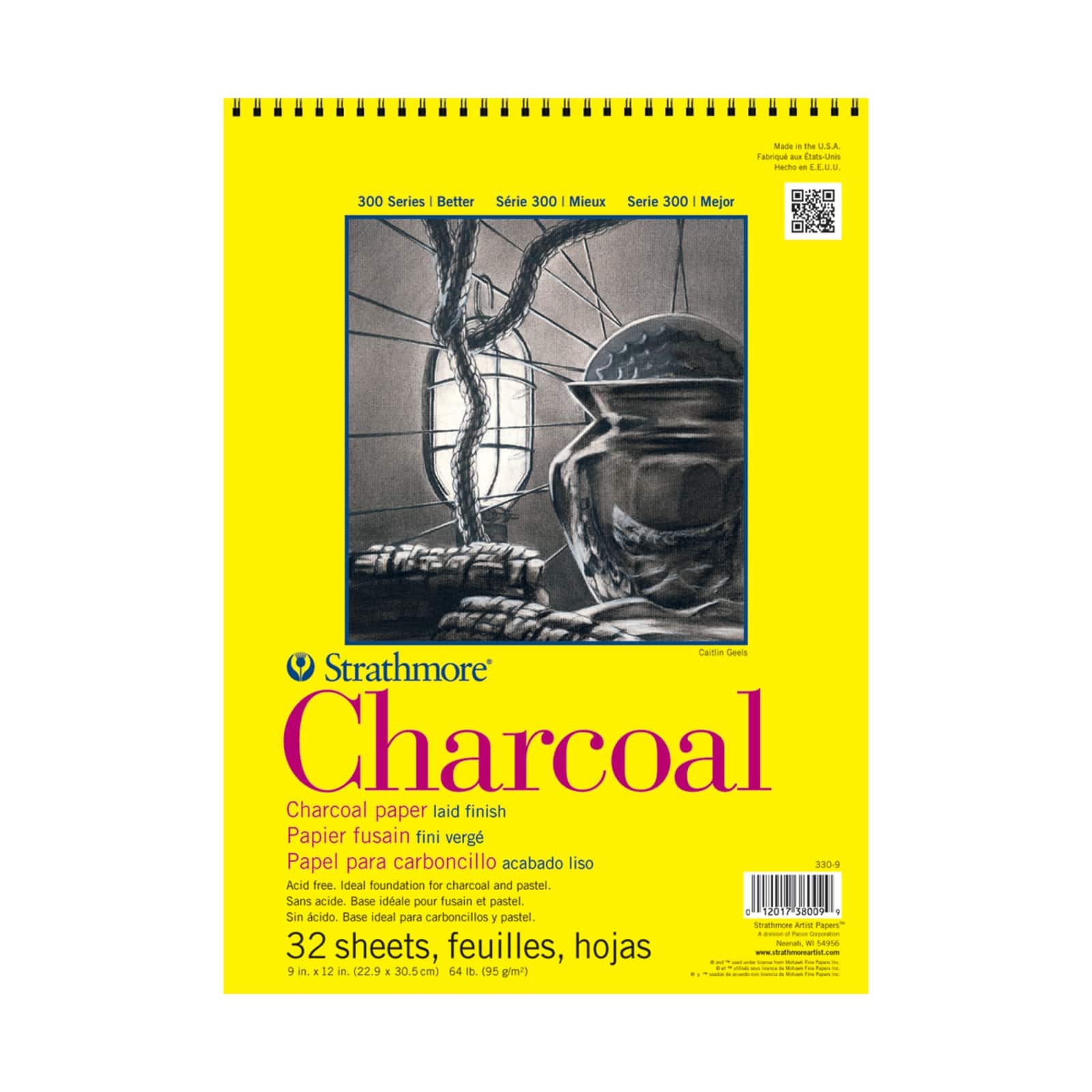 Strathmore&#xAE; 300 Series Wired Charcoal Paper Pad