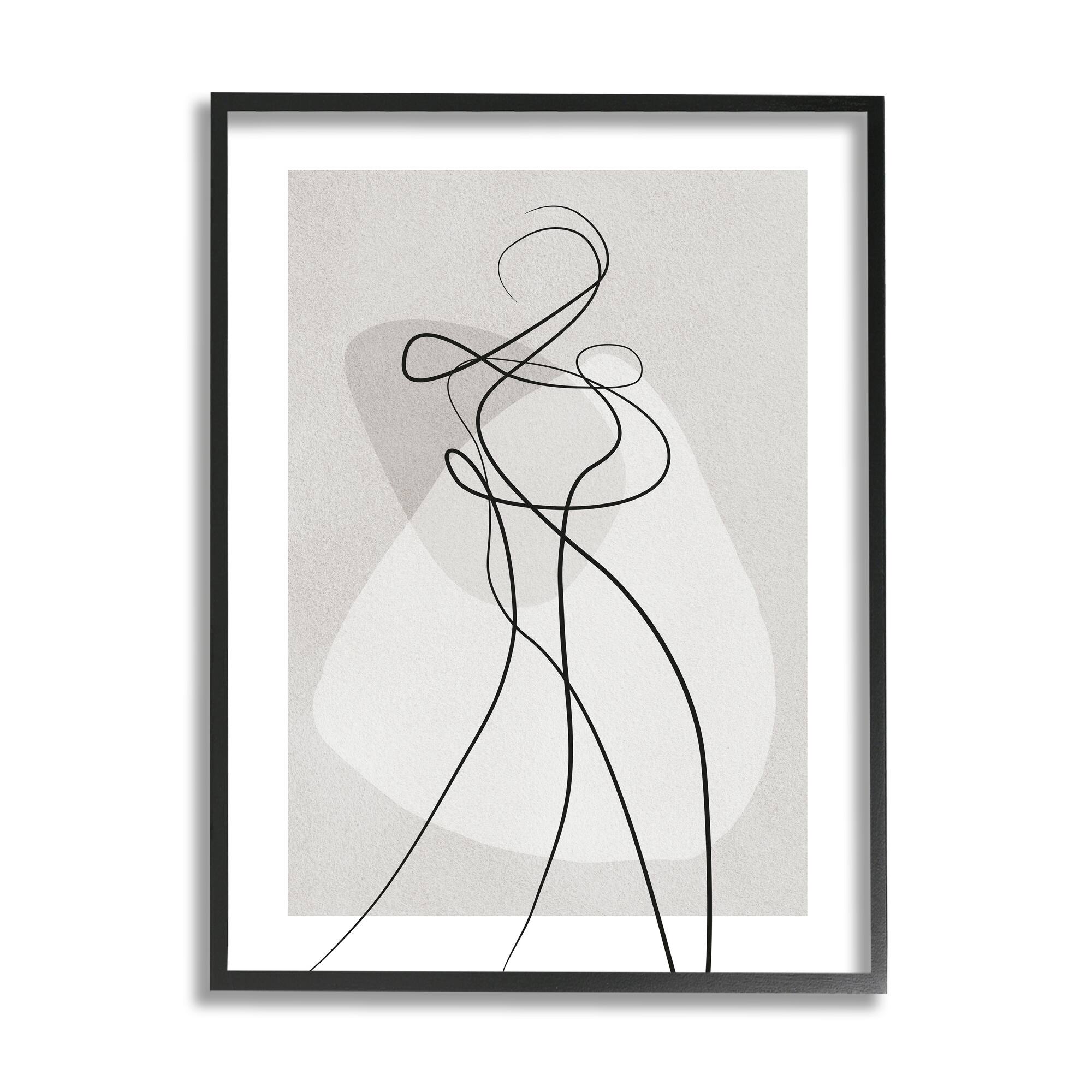 Stupell Industries Surreal Figure Expressive Body Abstract Contemporary in Black Frame Wall Art
