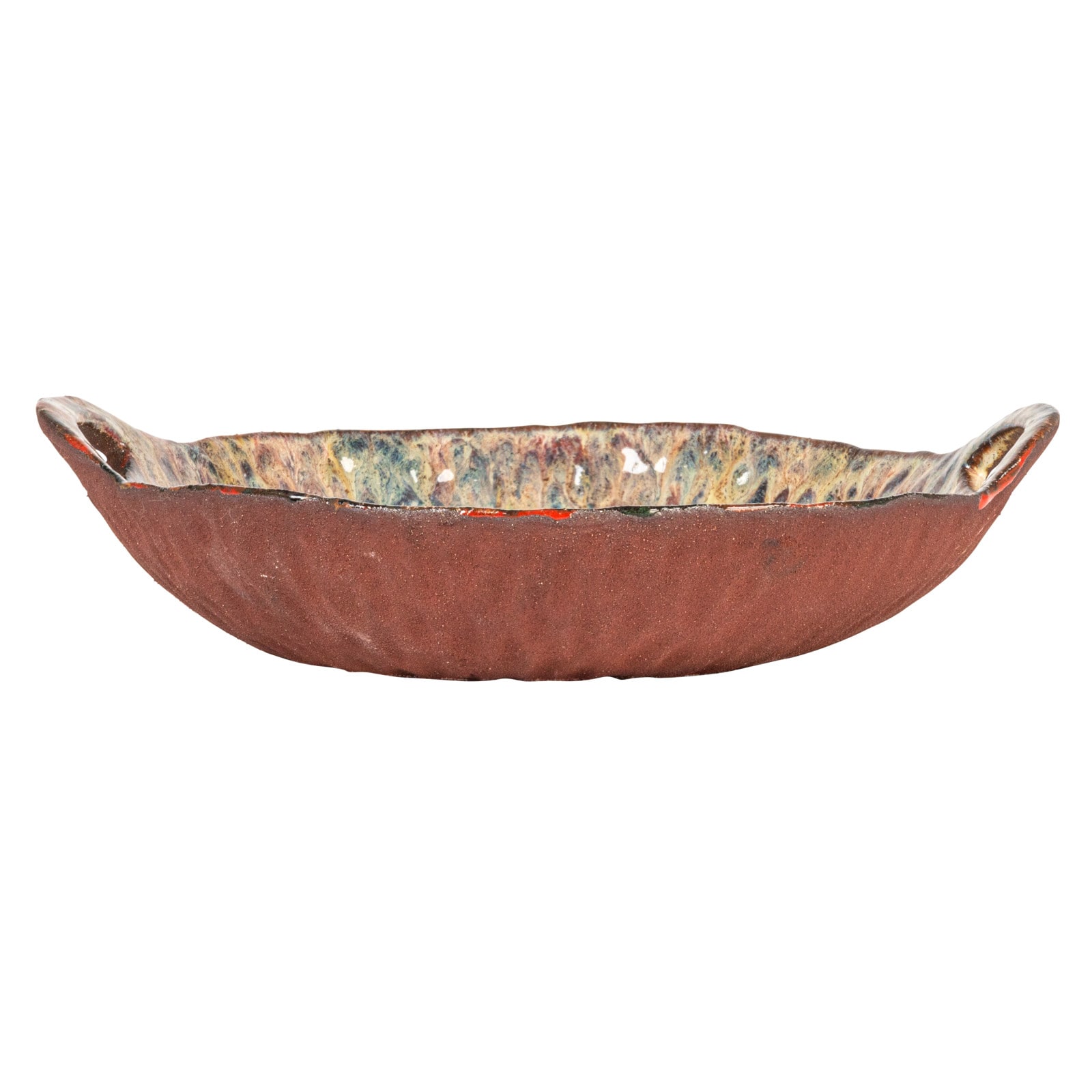 Hello Honey® 10.75" Multicolor Round Stoneware Bowl with Handles
