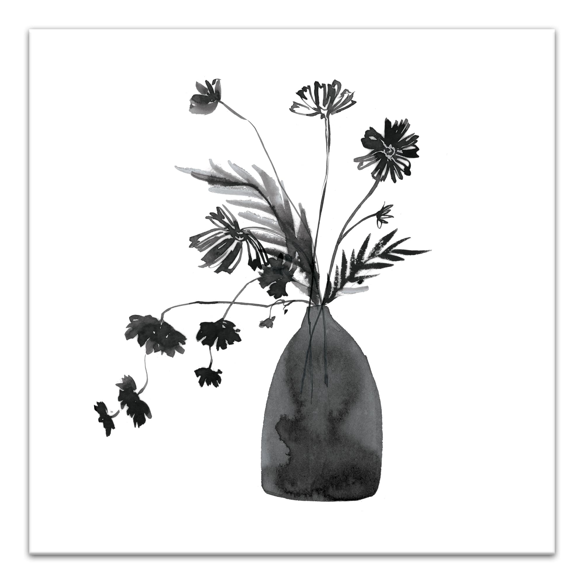 Monochromatic Floral III 30" x 30" Canvas Wall Art