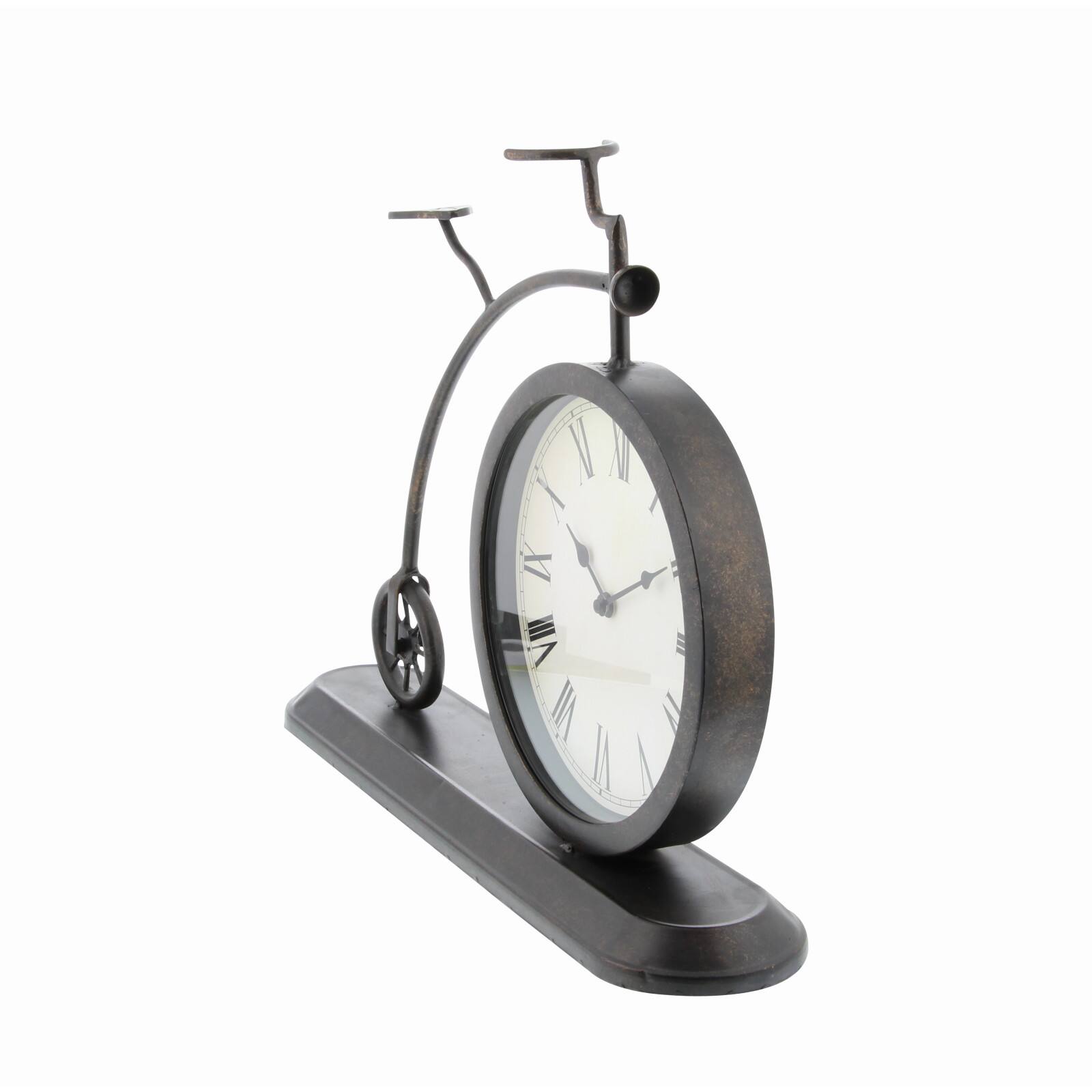 19&#x22; Black Metal Vintage Bicycle Clock