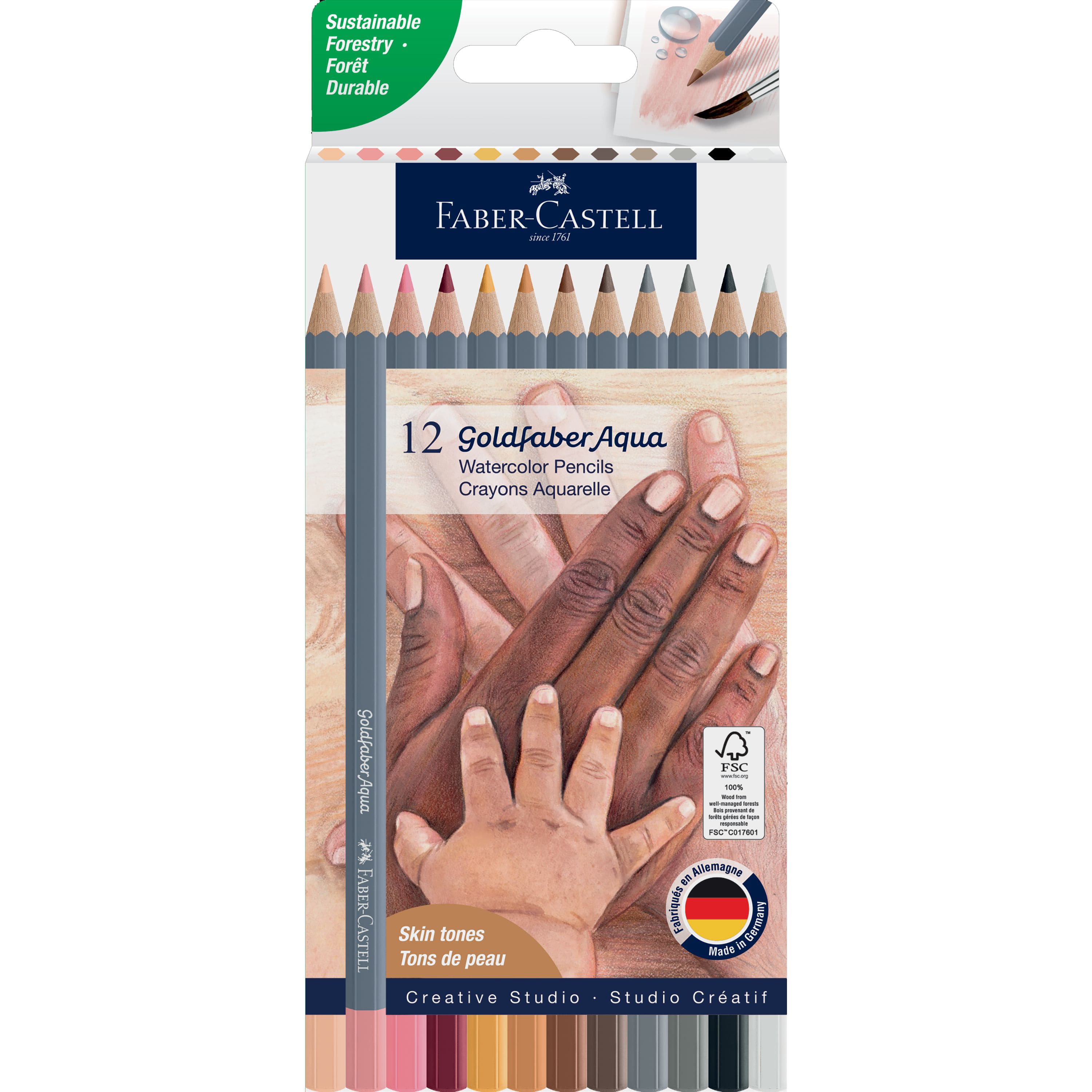 Faber-Castell® Goldfaber Aqua 12 Color Skin Tone Watercolor Pencil
