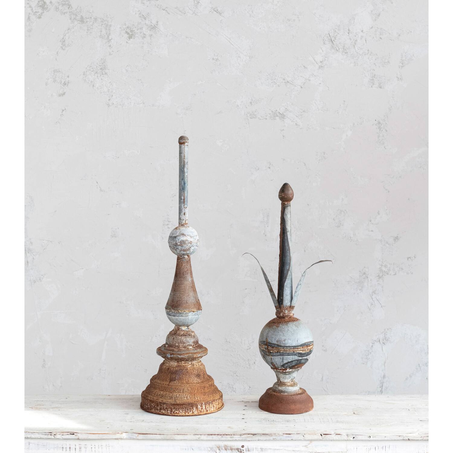 Hello Honey® 29" Distressed Zinc Finish Metal Finial Spindle Décor