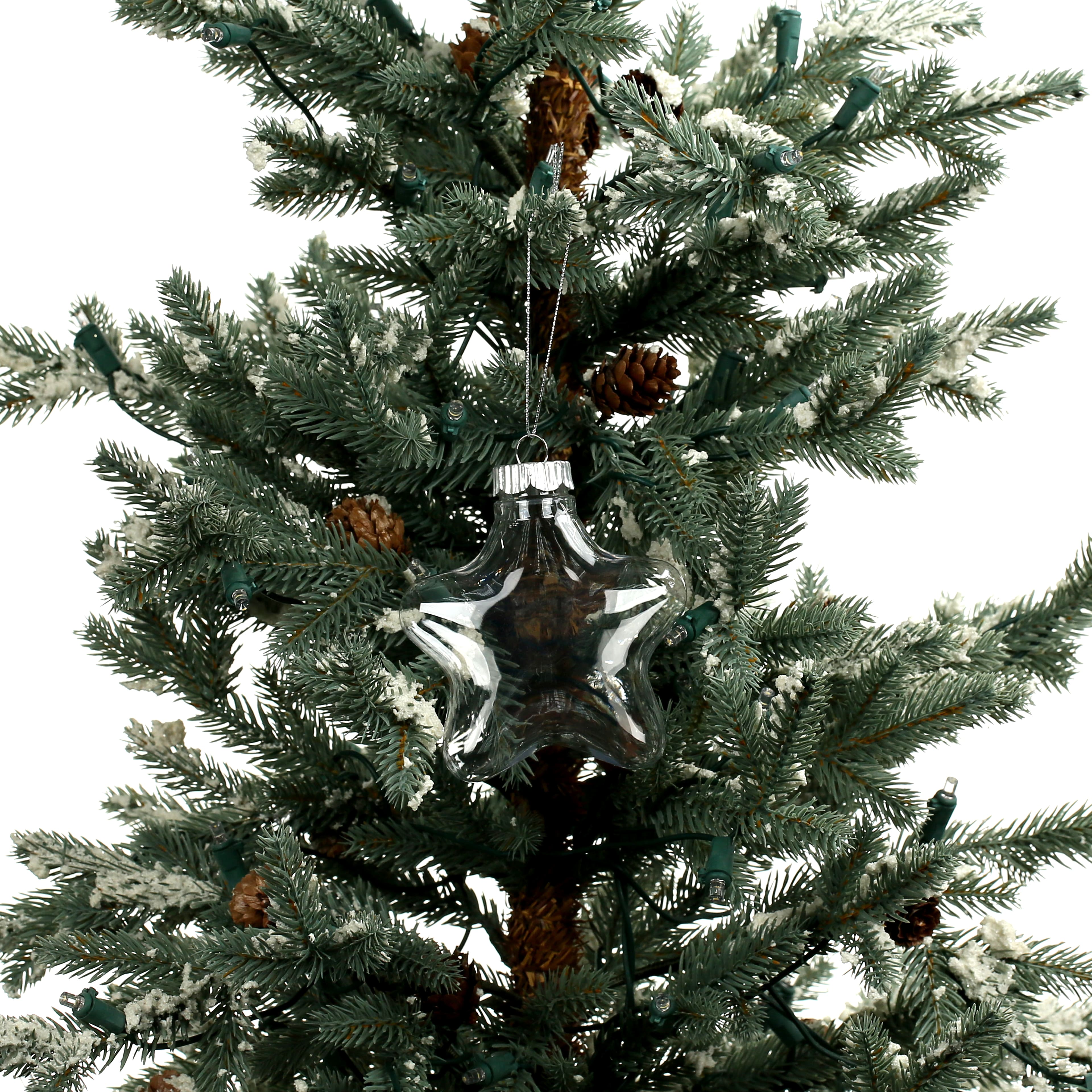4 Pack 4&#x22; Clear DIY Plastic Star Ornaments by Make Market&#xAE;