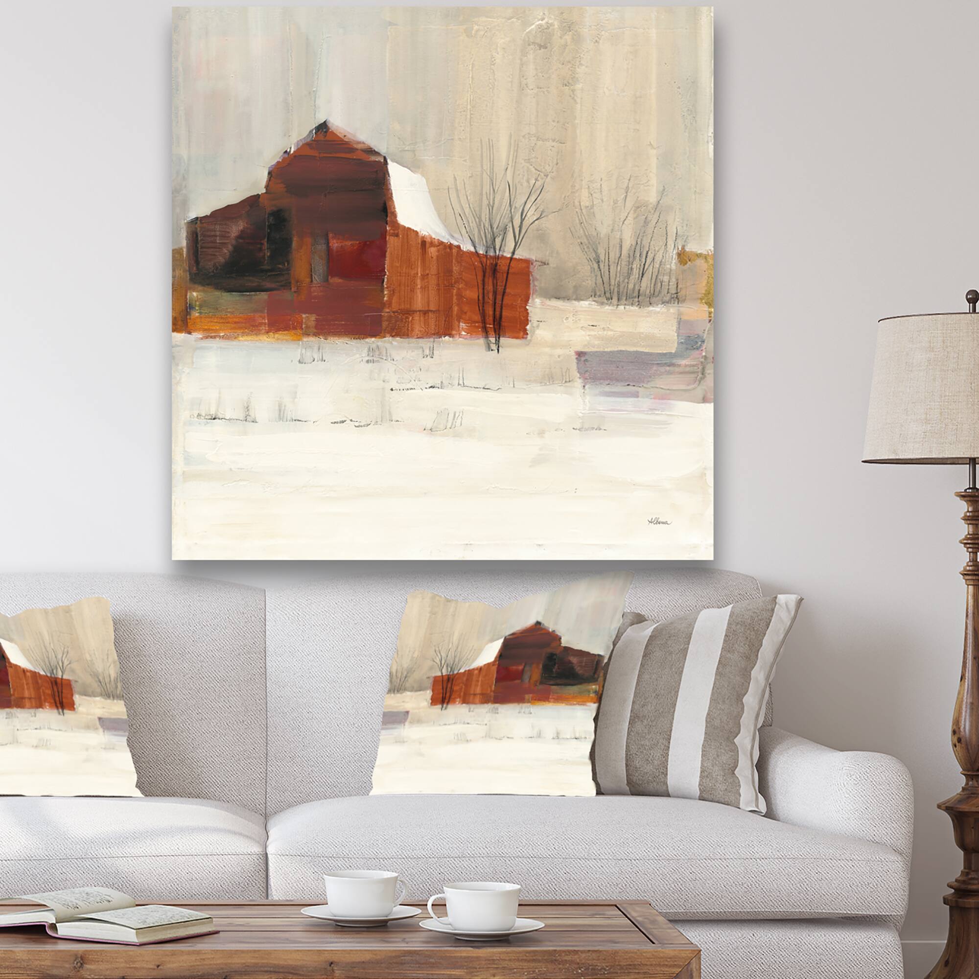 Designart - Winter in the Barns - Farmhouse Canvas Art