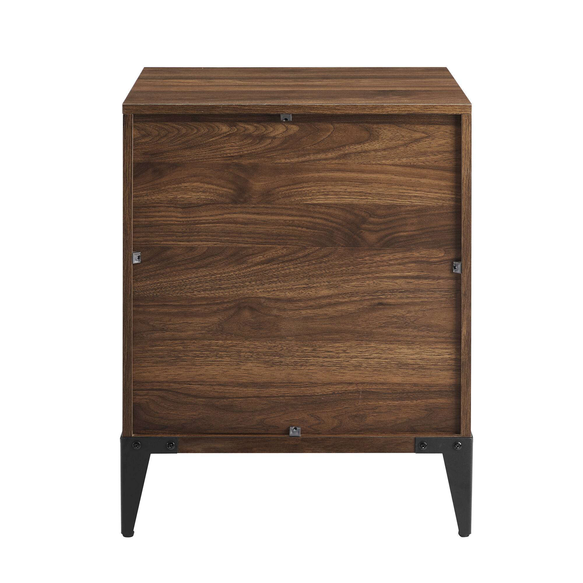 Walker Edison 20" Dark Walnut 2-Drawer Urban Side Table