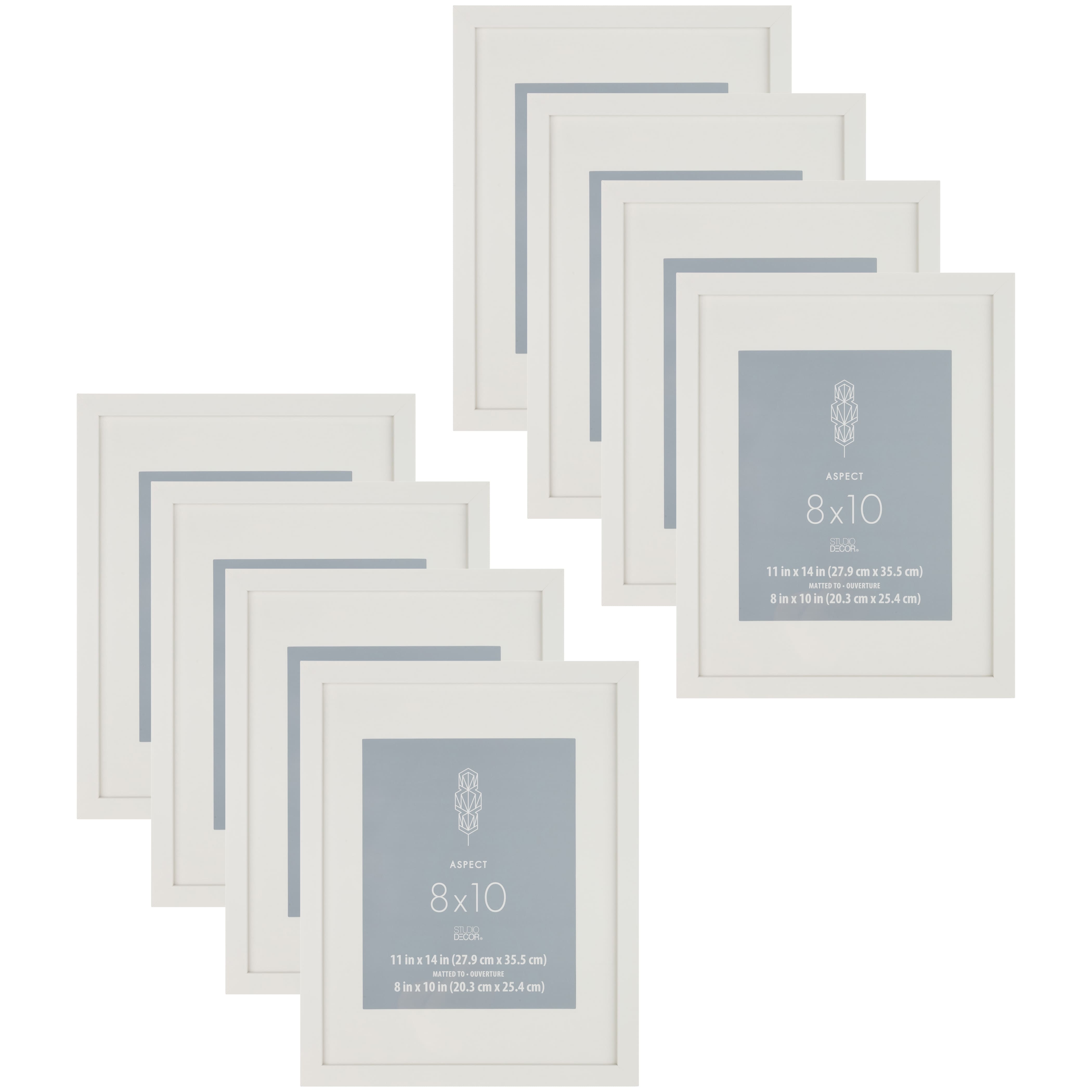 8 Pack: White 8" x 10" Frame with Mat, Aspect by Studio Décor®