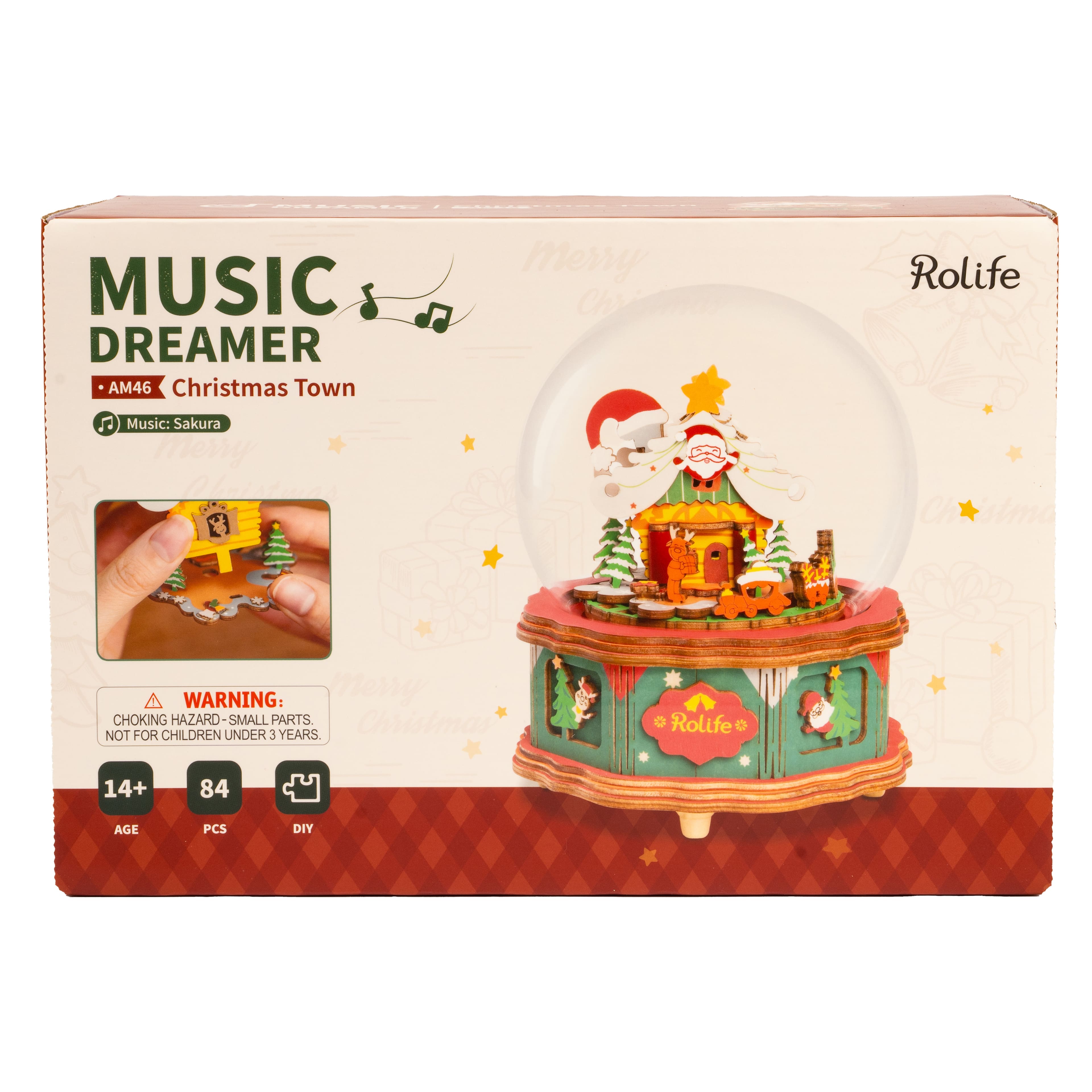 Rolife&#xAE; Christmas Town Snow Globe Music Dreamer Kit