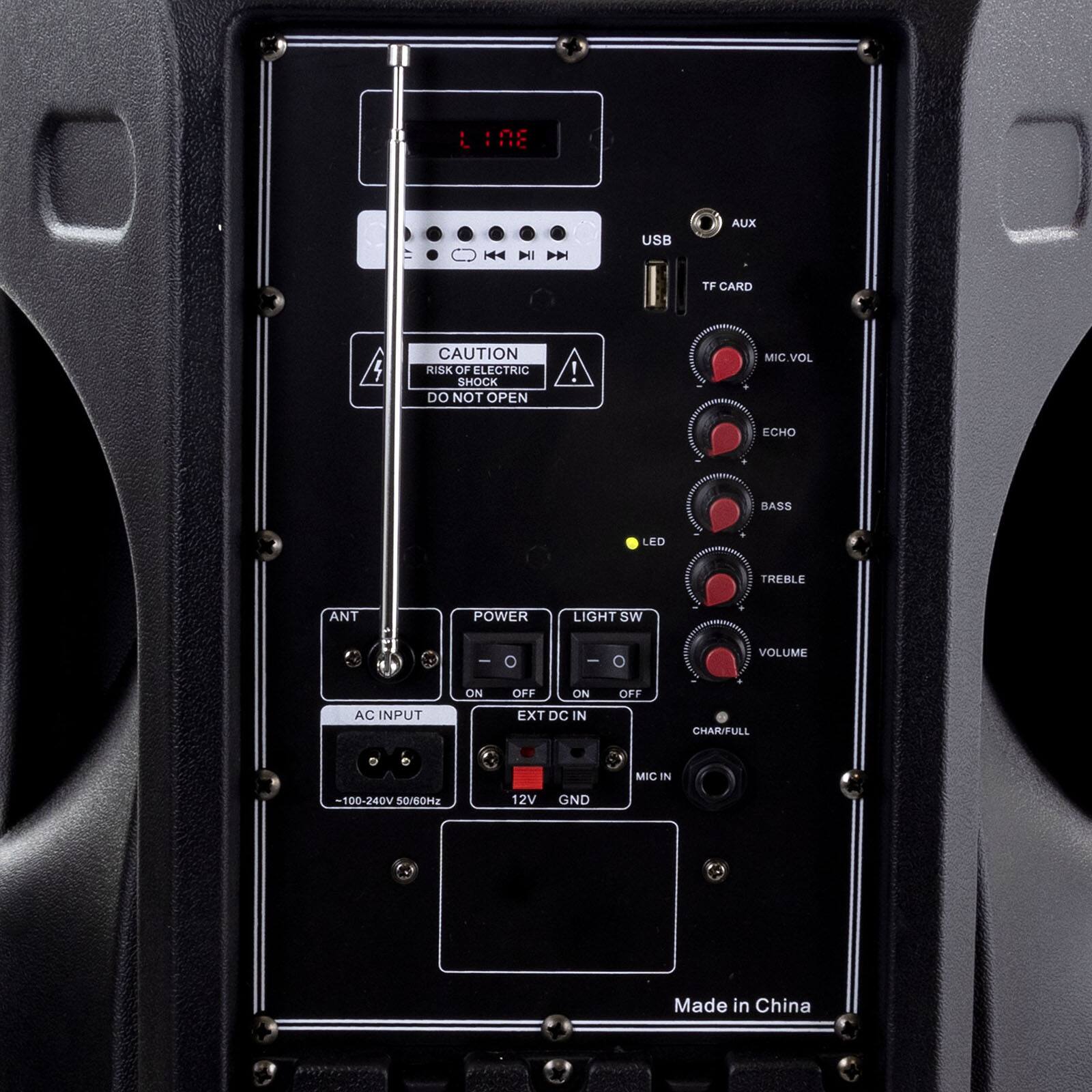 beFree Sound 15" Bluetooth Rechargeable Party Speaker With Illuminating Lights