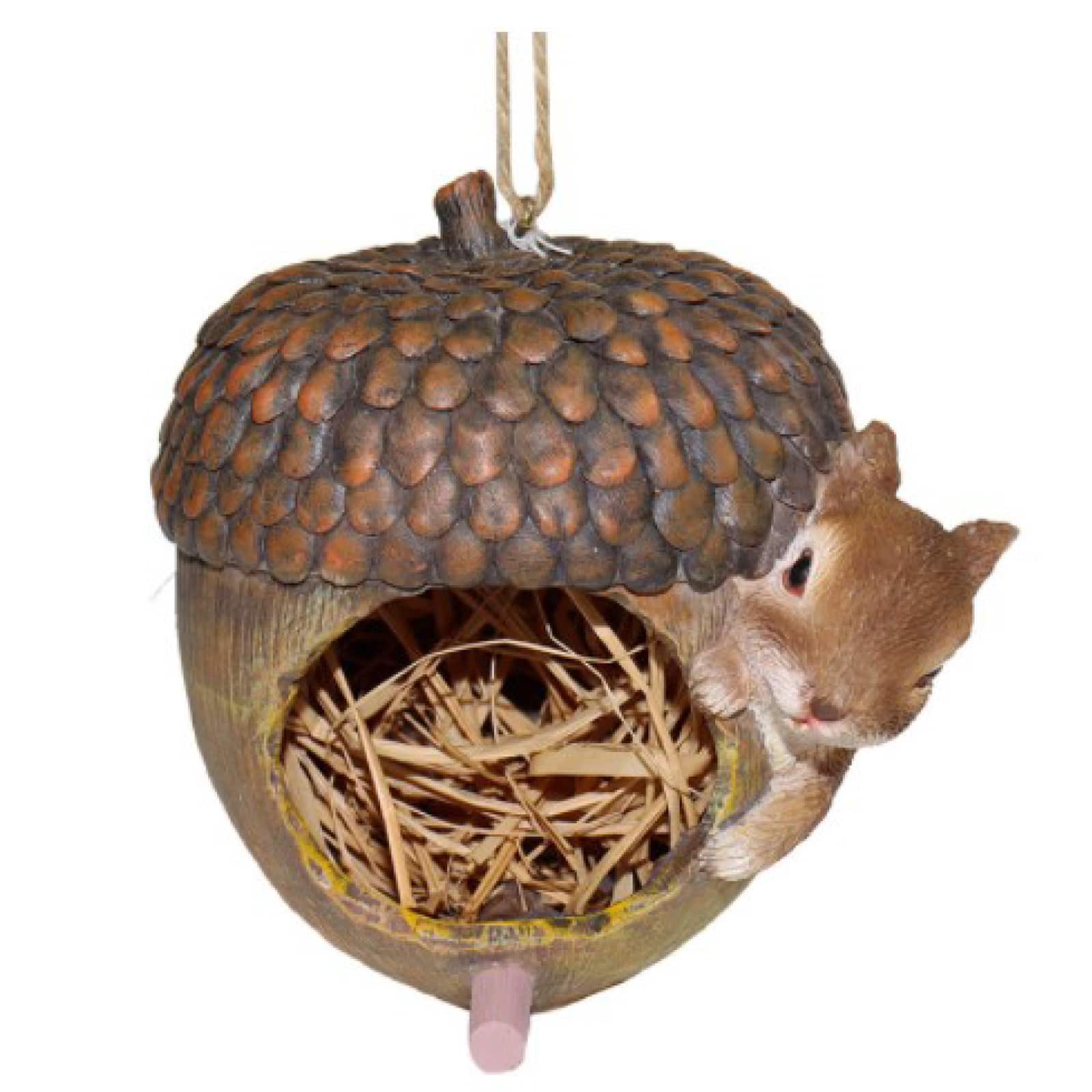 Santa&#x27;s Workshop 5&#x22; Acorn and Squirrel Bird House