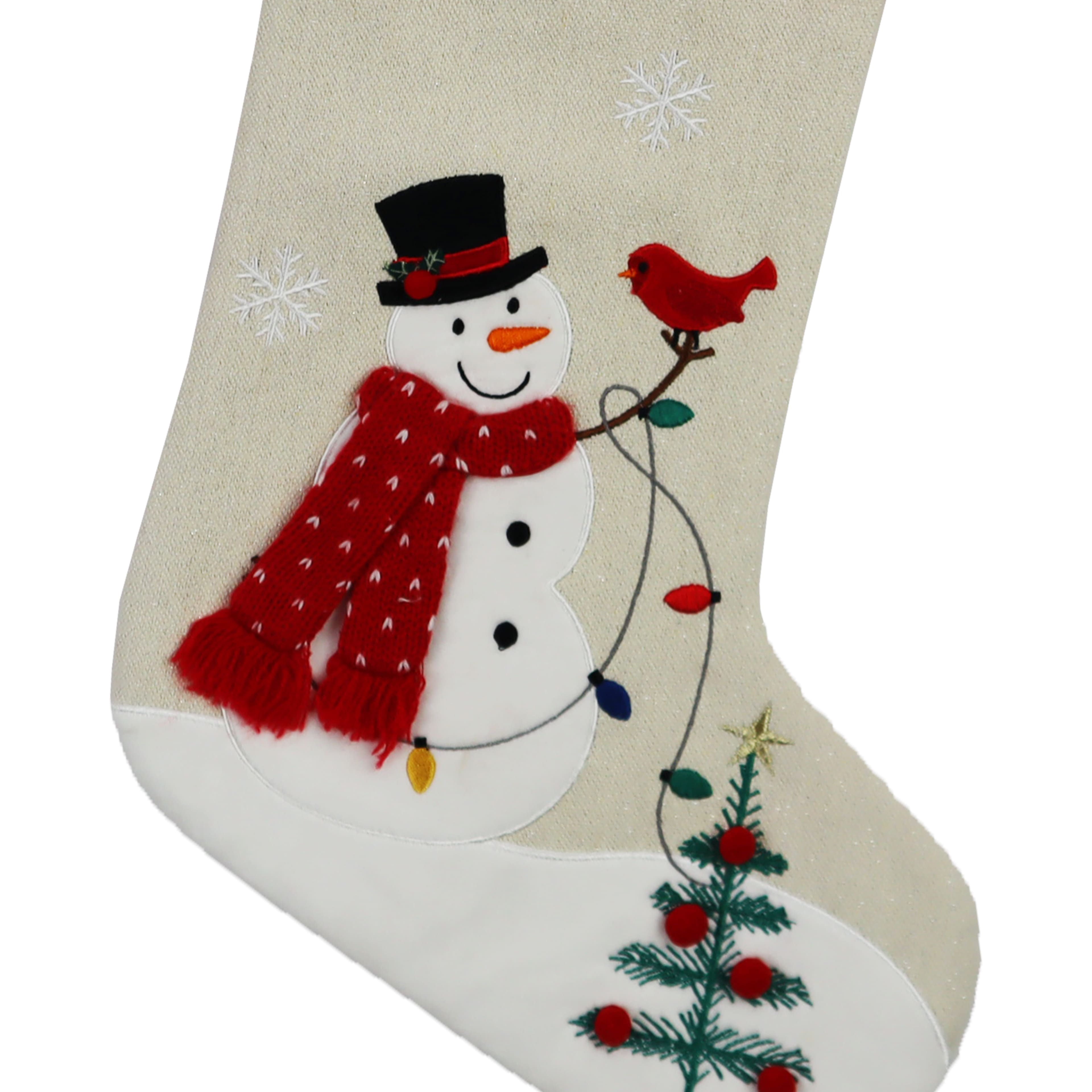 18&#x22; Snowman &#x26; Red Bird Stocking by Ashland&#xAE;