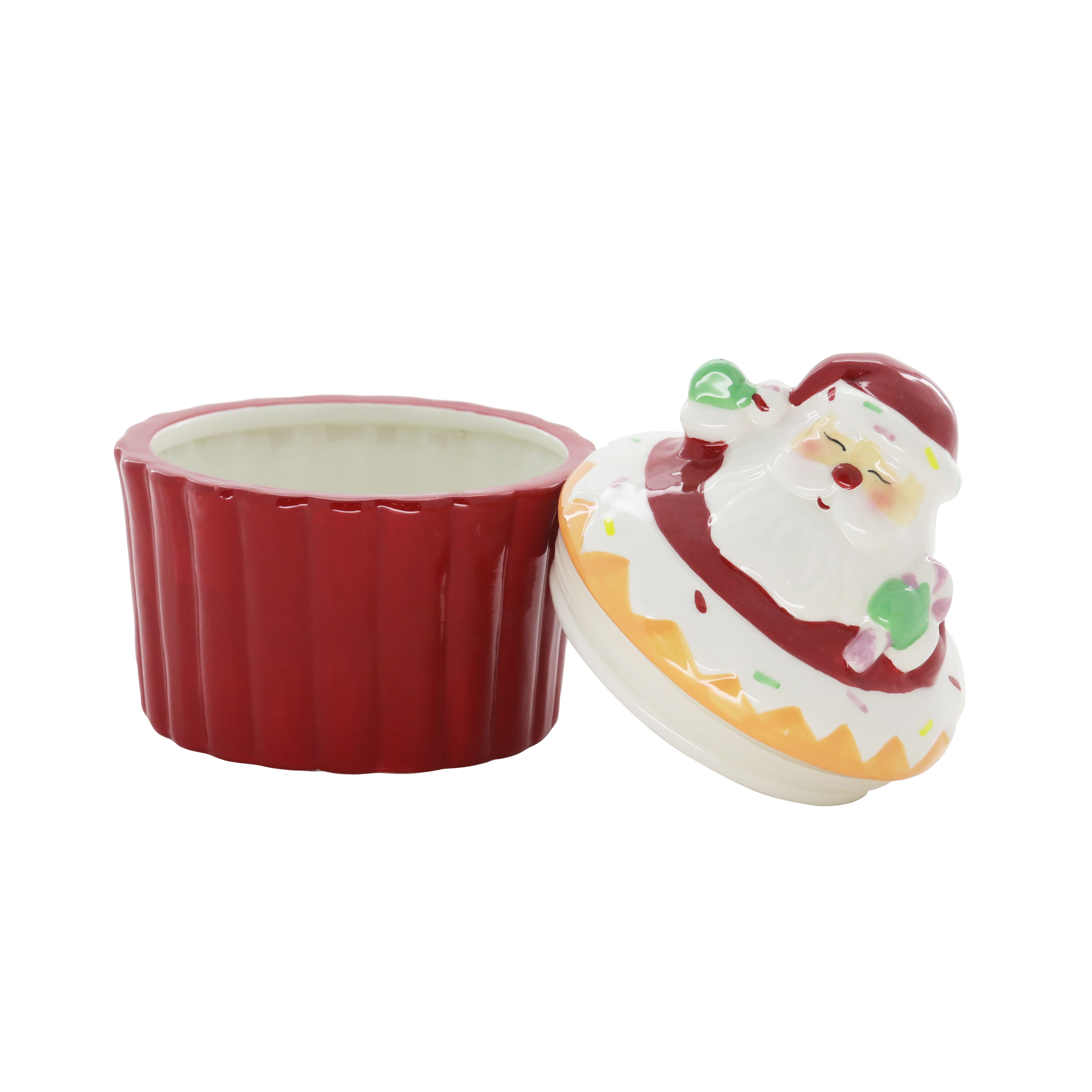 8&#x22; Santa Cupcake Ceramic Cookie Jar by Celebrate It&#xAE;