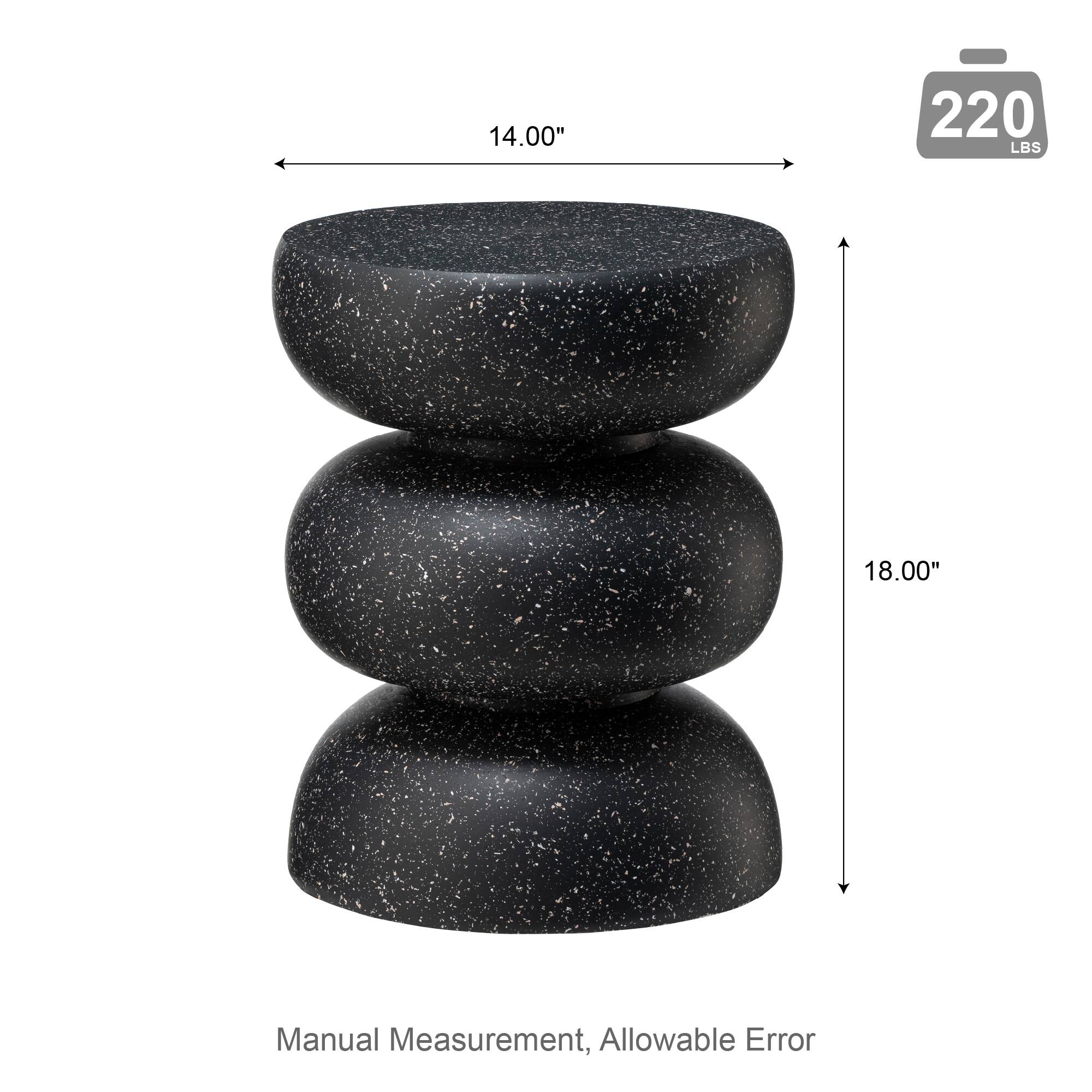 Glitzhome&#xAE; 18&#x22; Multifunctional Faux Terrazzo Garden Stool