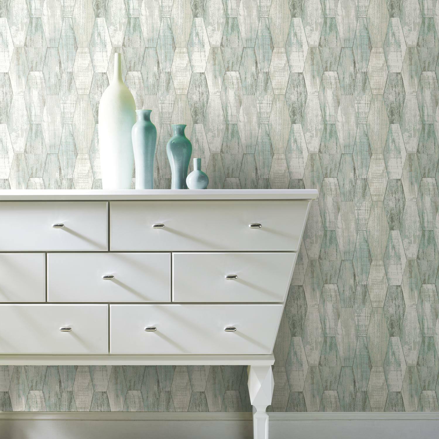 RoomMates Wood Hexagon Tile Peel &#x26; Stick Wallpaper