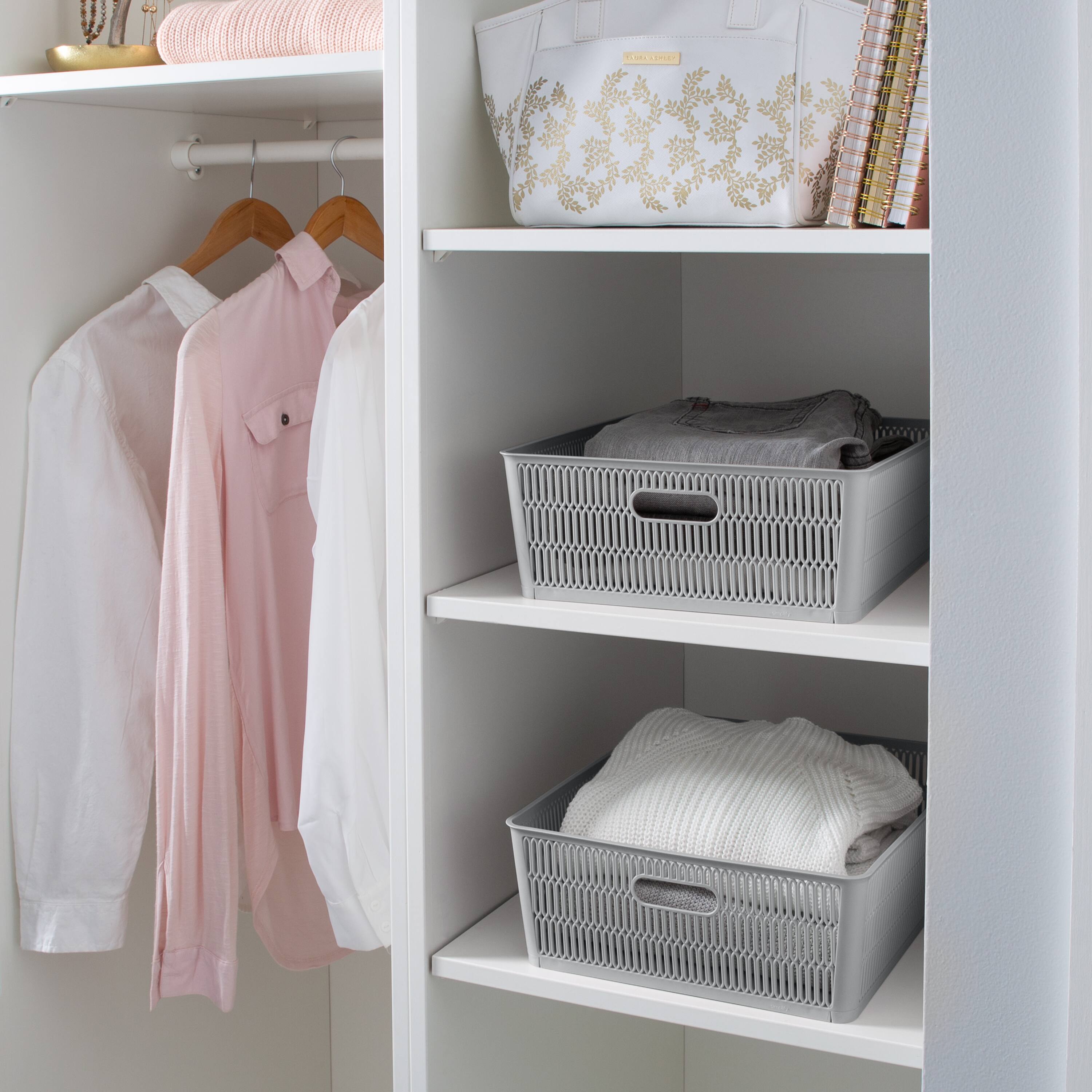 Simplify Slide 2 Stack It Shallow Tote Baskets, 2ct.