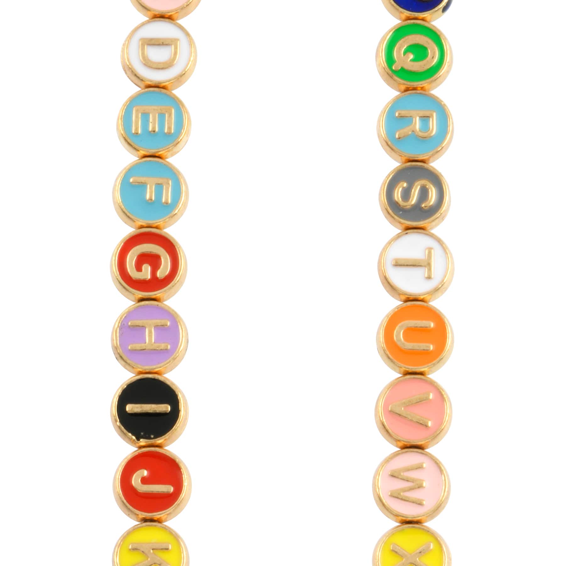 Multicolor & Gold Alphabet Disc Beads, 8mm by Bead Landing™