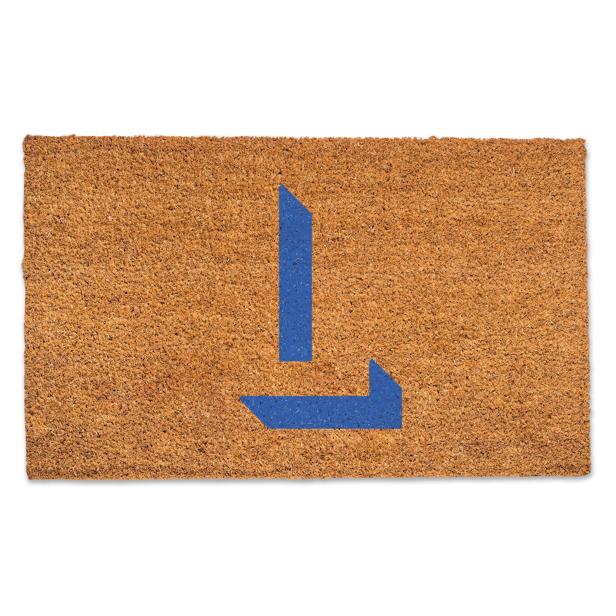 Blue Shadow Monogram Natural Coir Doormat