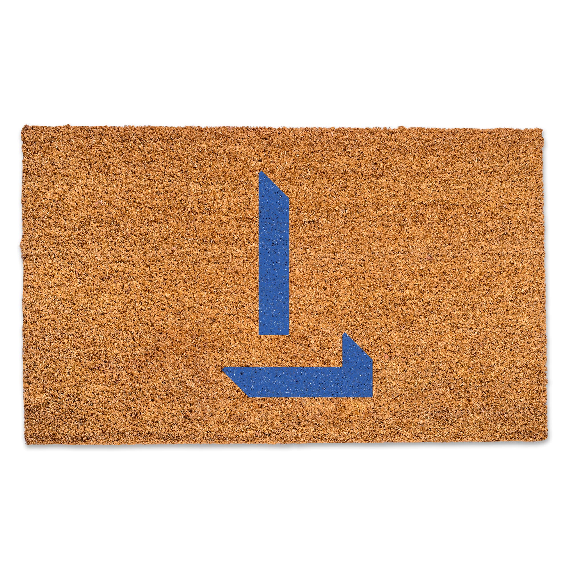 Blue Shadow Monogram Natural Coir Doormat