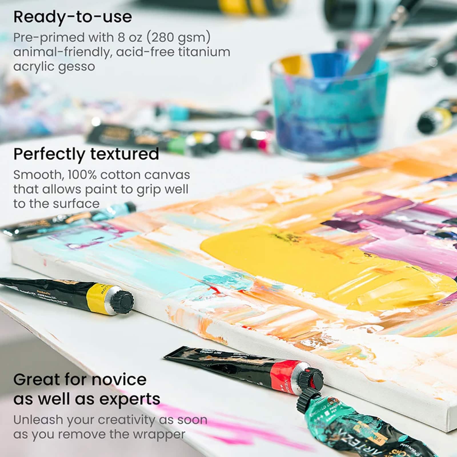 Arteza® 8" x 10" White Stretched Canvases