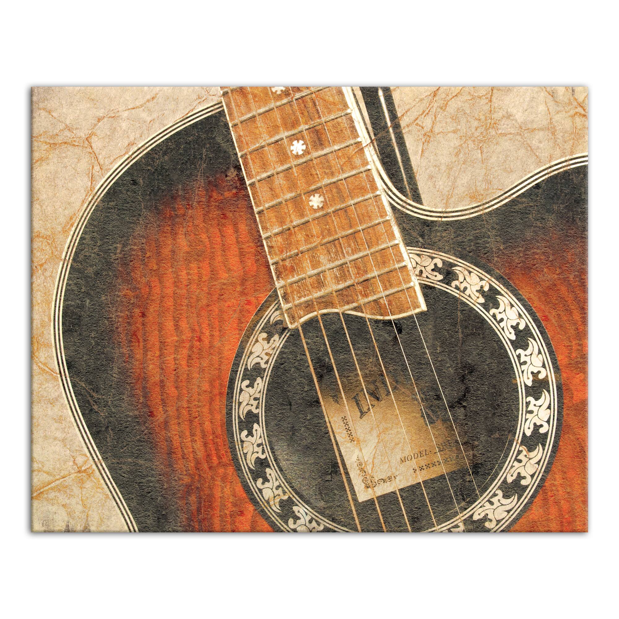 Vintage Guitar 20" x 16" Canvas Wall Art