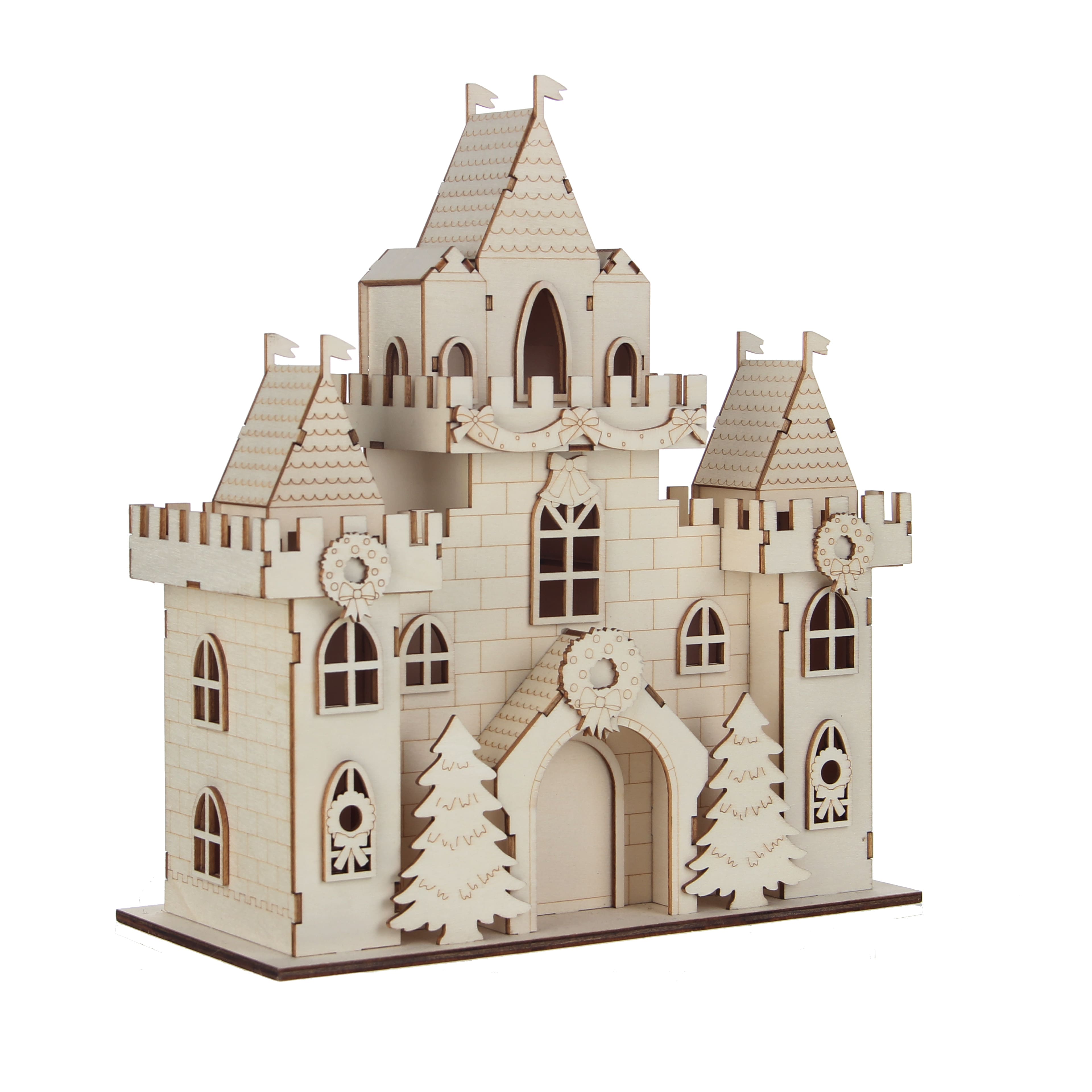 DIY LED Wood Village Large Castle by Make Market&#xAE;