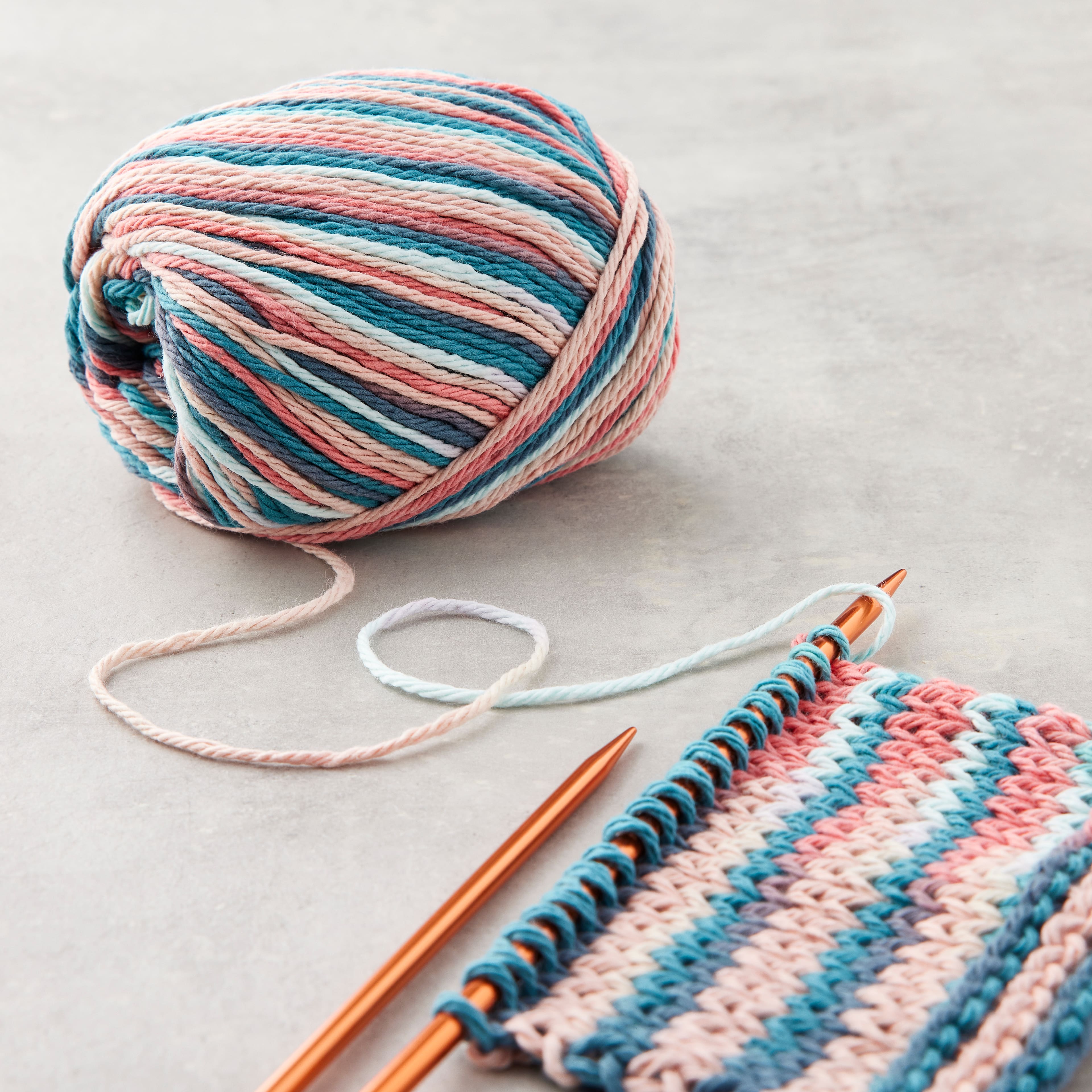 18 Pack: Everyday Cotton&#x2122; Patterned Yarn by Loops &#x26; Threads&#xAE;