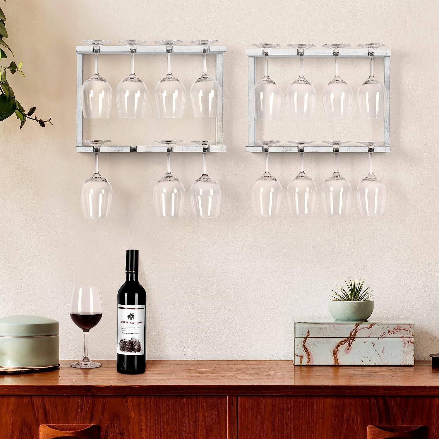 NEX&#x2122; Wall Mounted Wine Glass Stemware Rack Holder Hanger, 2ct.