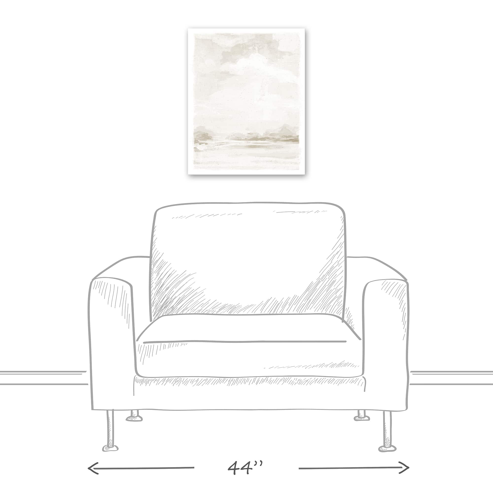 Abstract White Landscape 16&#x22; x 20&#x22; Canvas Wall Art