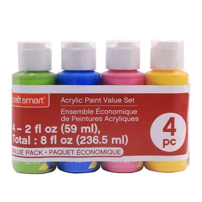 12 Packs: 4 ct. (48 total) Brights Acrylic Paint Value Set by Craft ...