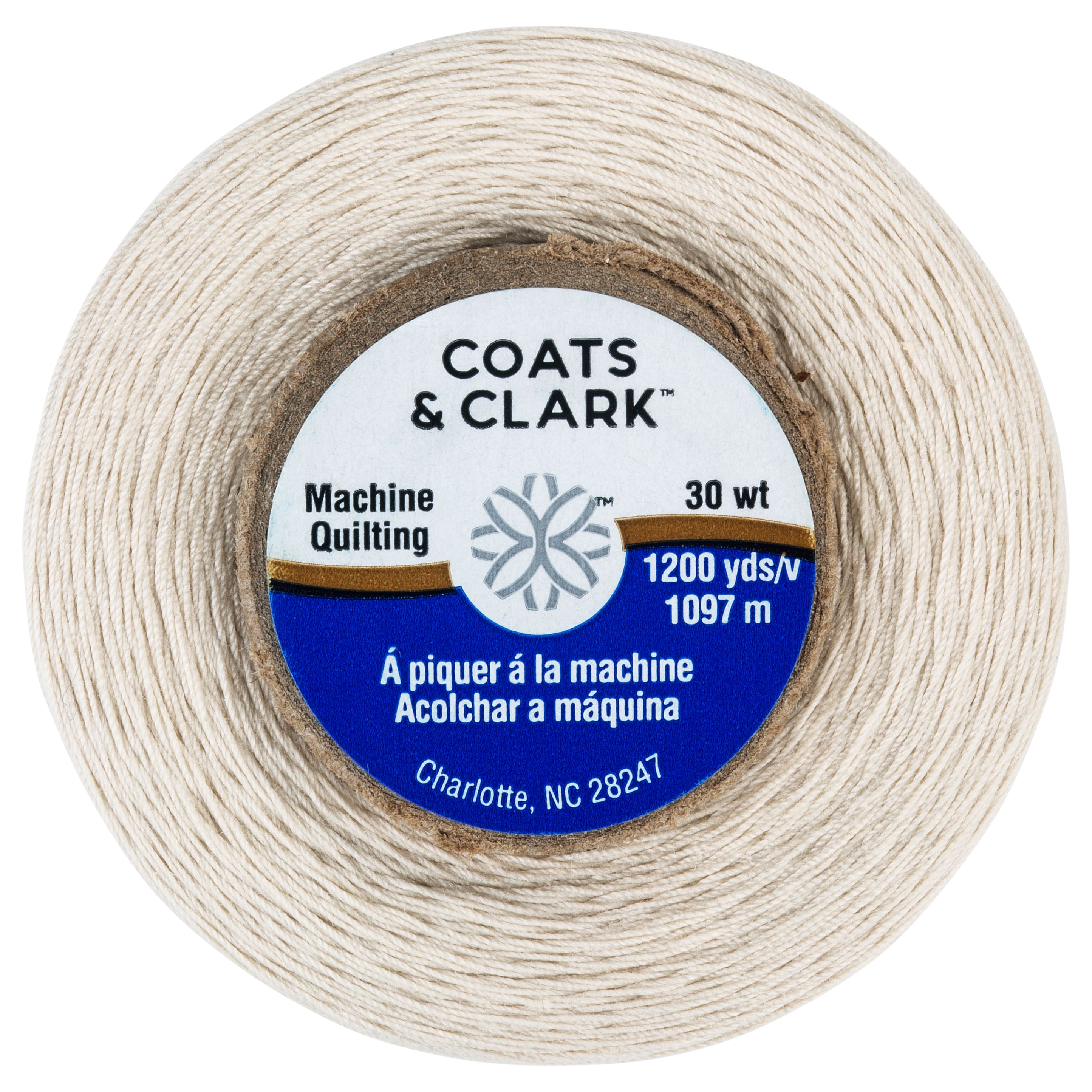 Coats Cotton Machine Quilting Solid Thread 1200yd Ecru
