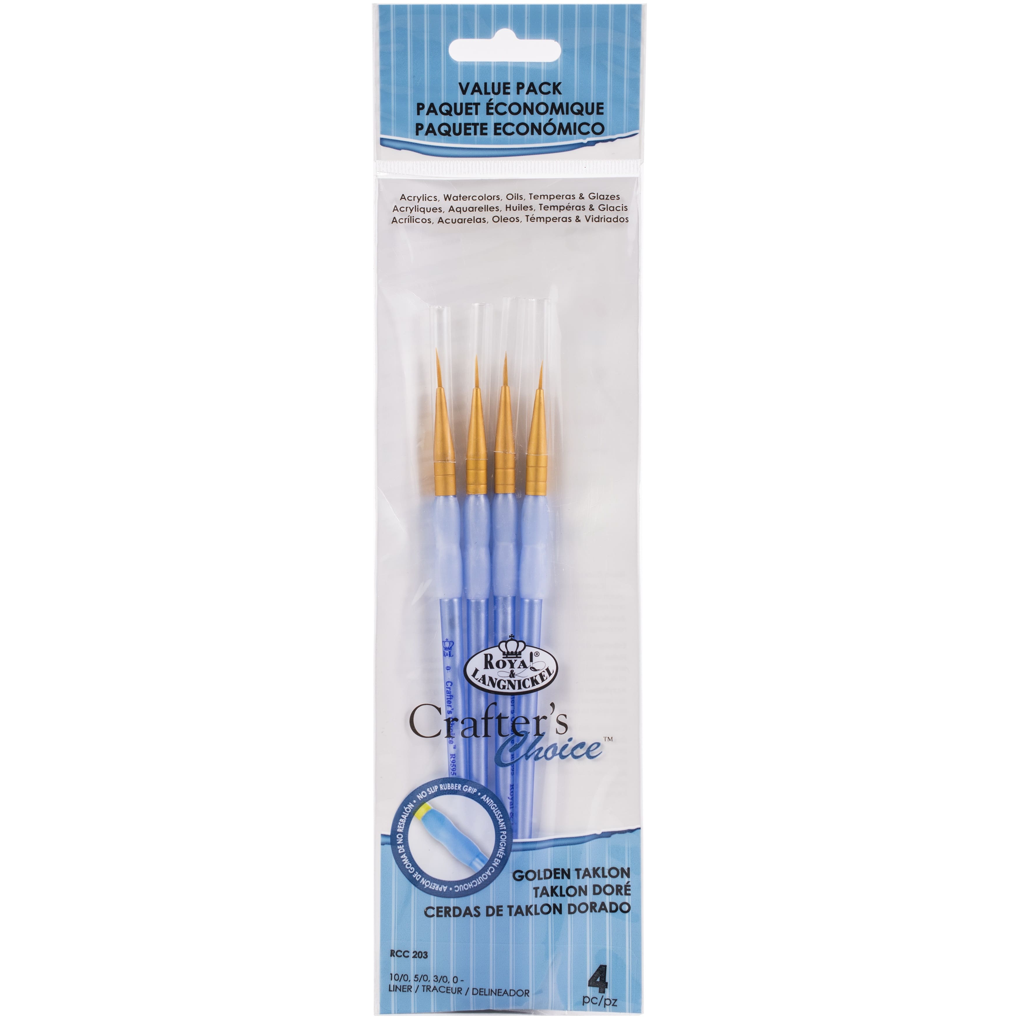 Royal & Langnickel® Crafter's Choice™ Gold Taklon Detail Brush Set