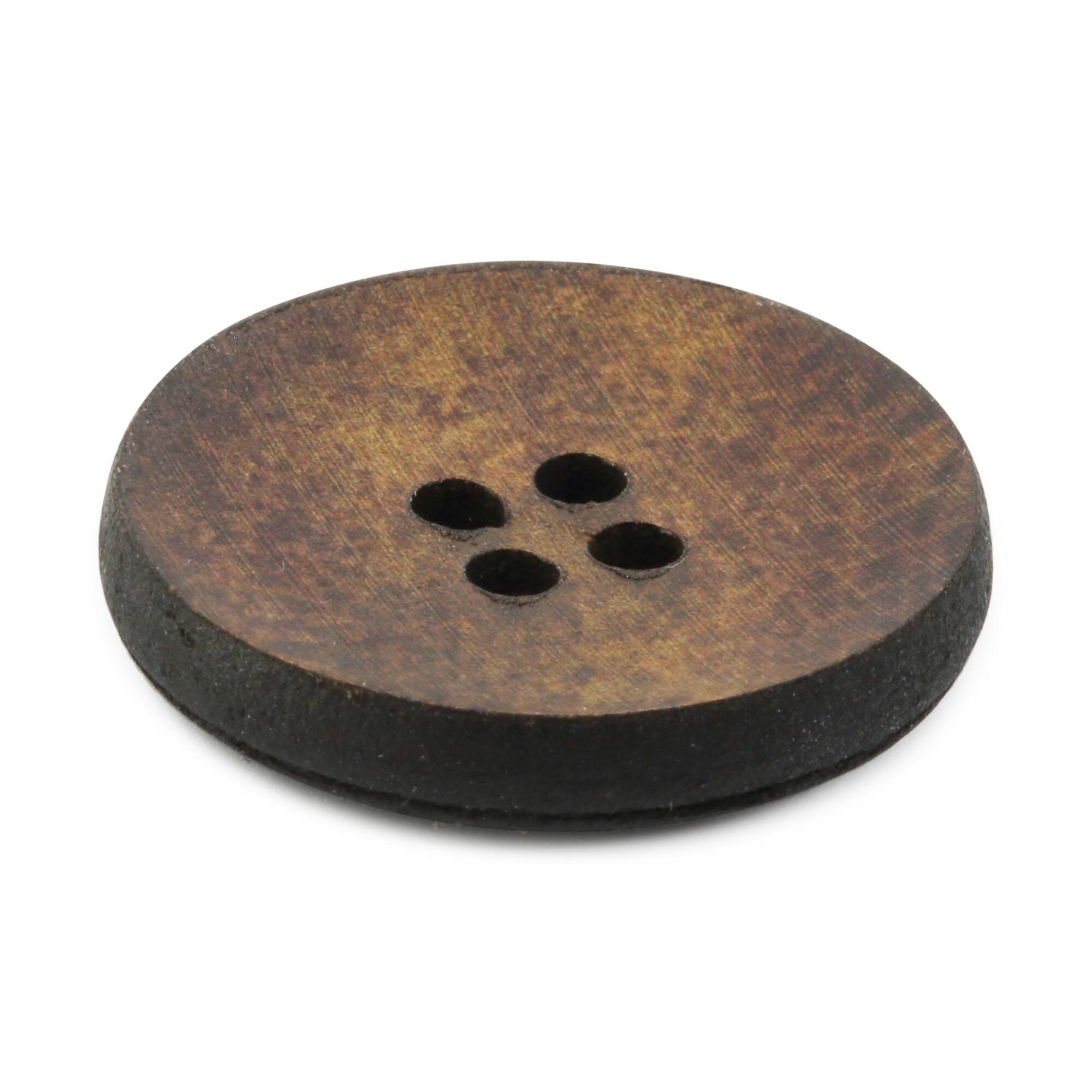 Dritz® 23mm Medium Brown Recycled Leather Round Button, 6ct.