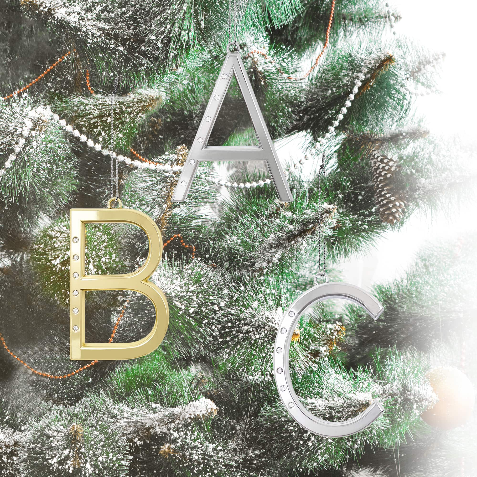 Metal Monogram Ornament with Rhinestones by Ashland&#xAE;