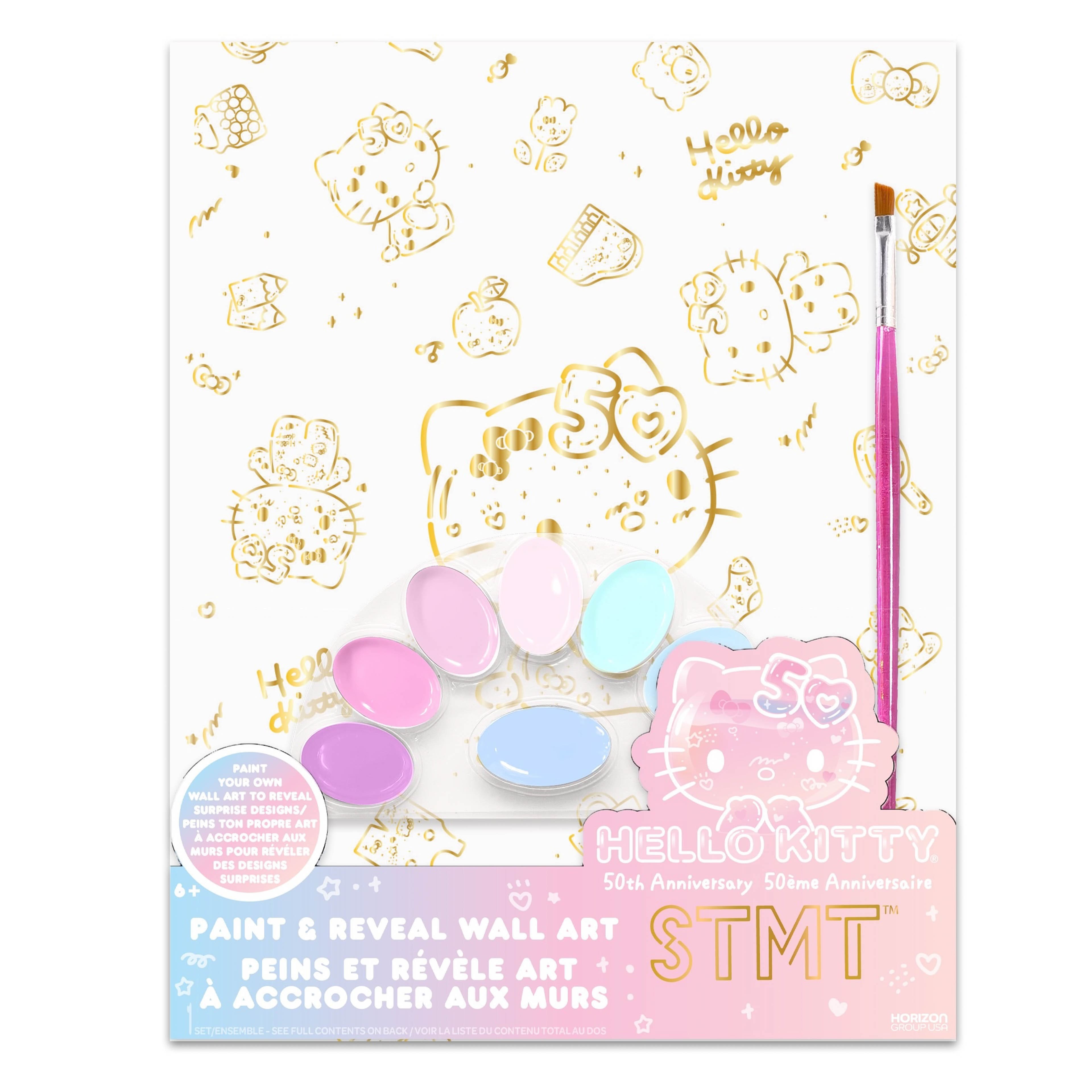 STMT&#xAE; Hello Kitty&#xAE; 50th Anniversary Paint &#x26; Reveal Wall Art Kit