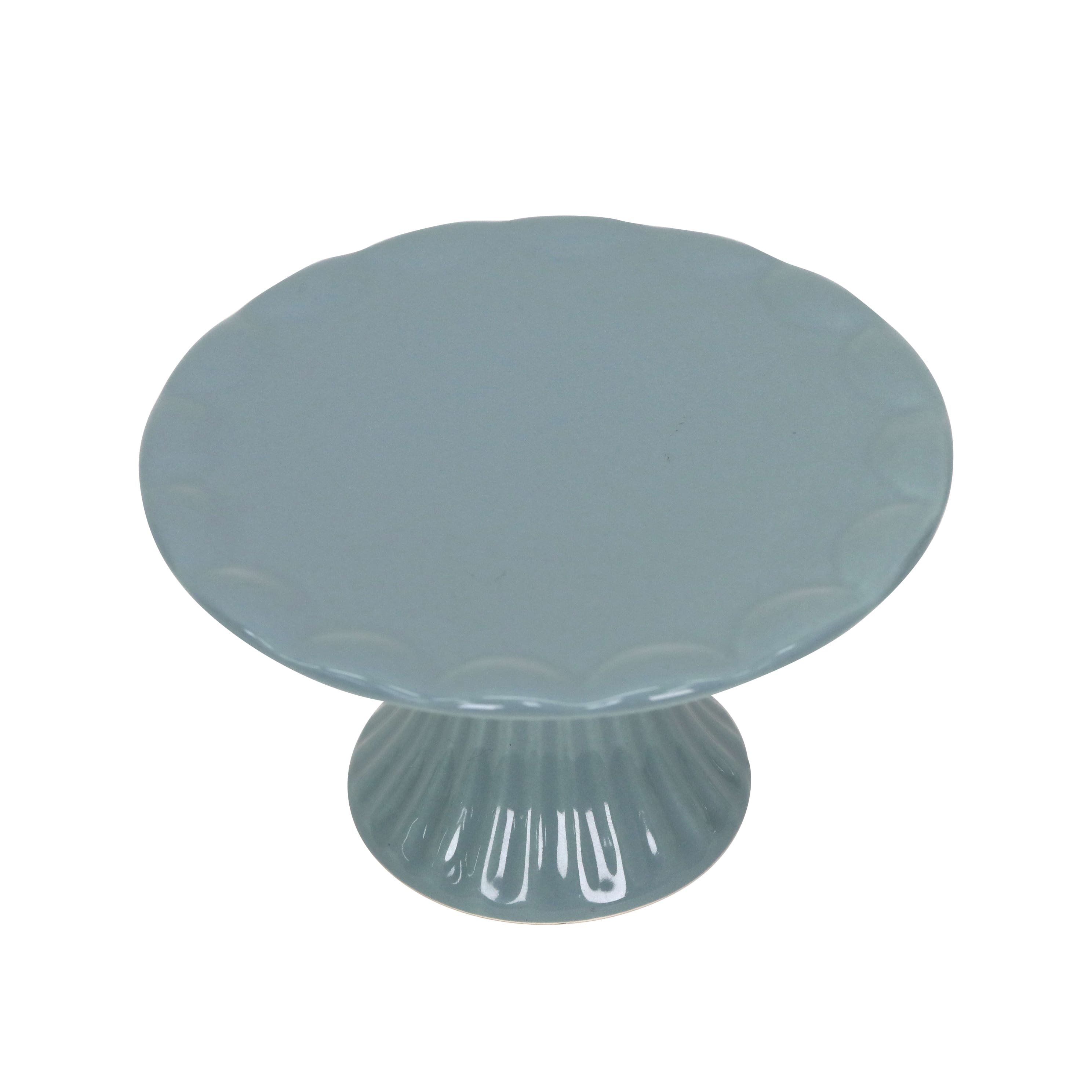 4.5&#x22; Grey Stoneware Cake Stand by Ashland&#xAE;