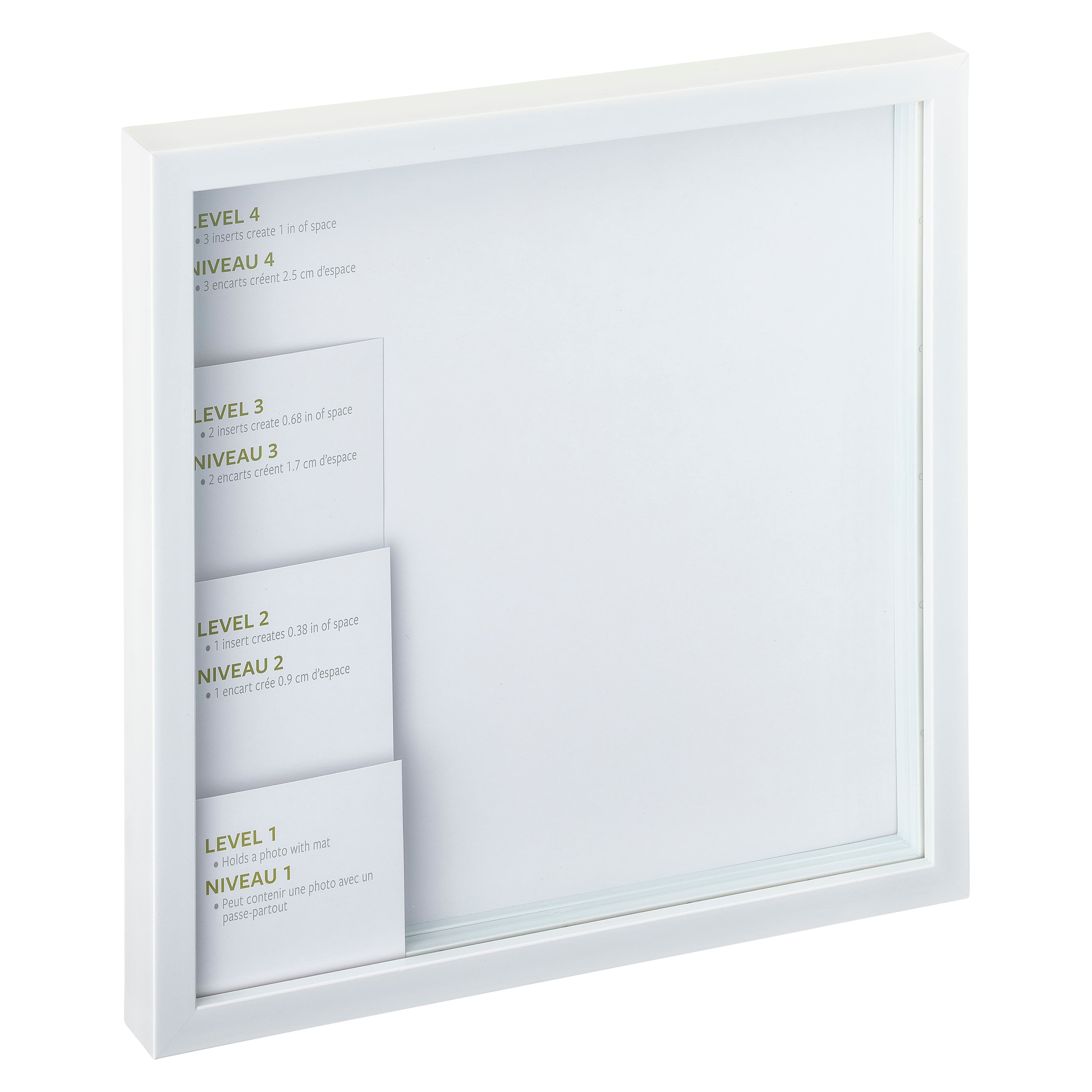 12" x 12" White Adjustable-Depth Shadow Box by Studio Décor®