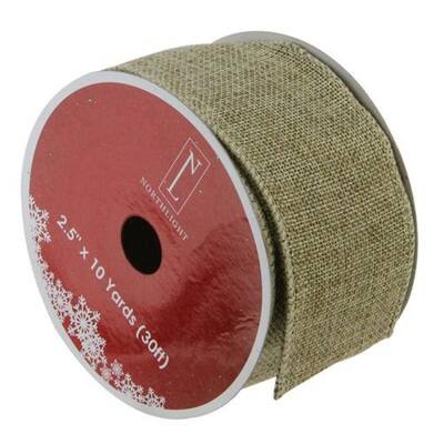 2.5" x 10yd. Wired Faded Burlap Christmas Ribbon  Michaels