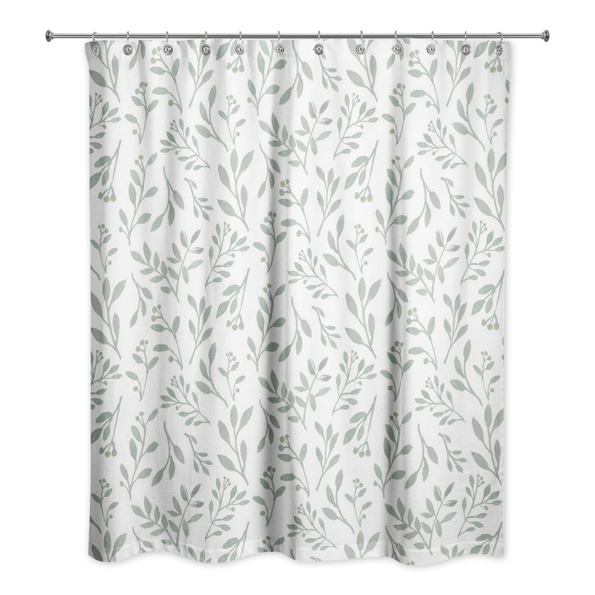74&#x22; Delicate Floral Shower Curtain