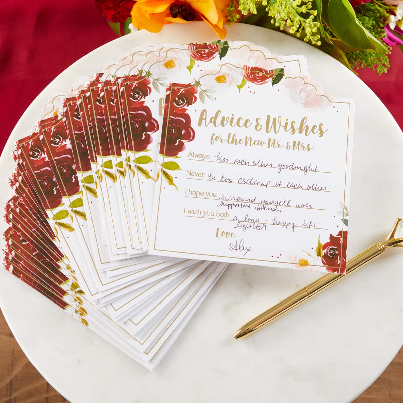 Kate Aspen&#xAE; Burgundy Blush Wedding Advice Cards, 50ct.